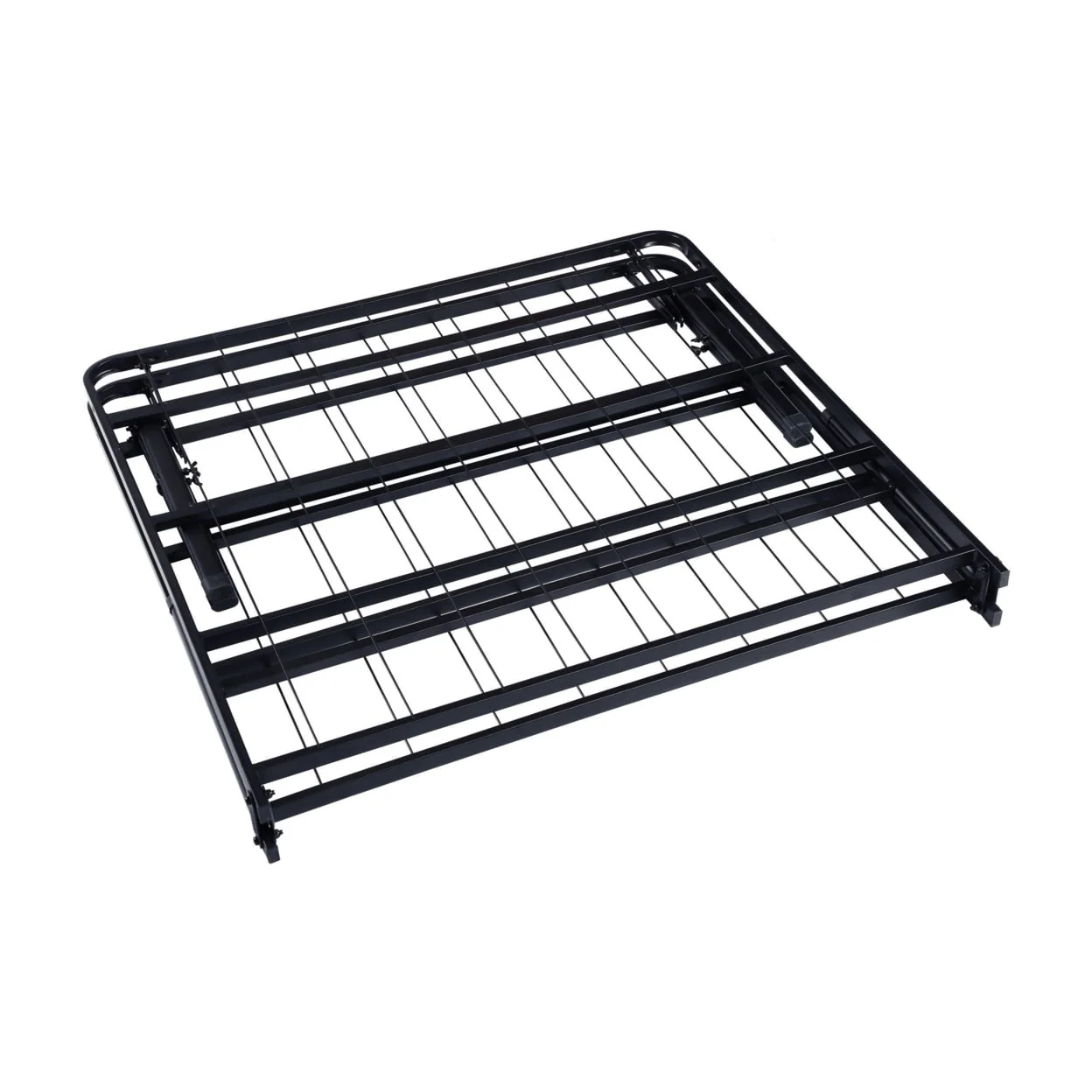 Adel Full Size Low Profile Bed, Foldable Metal Frame, Black