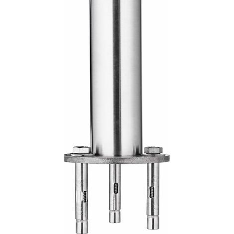 Aica Sanitaire – Garde-corps inox 240cm argenté – 1 main courante Ø42.4mm – 5 traverses Ø10mm – Angle réglable 0-40° – Kit complet pour intérieur et extérieur