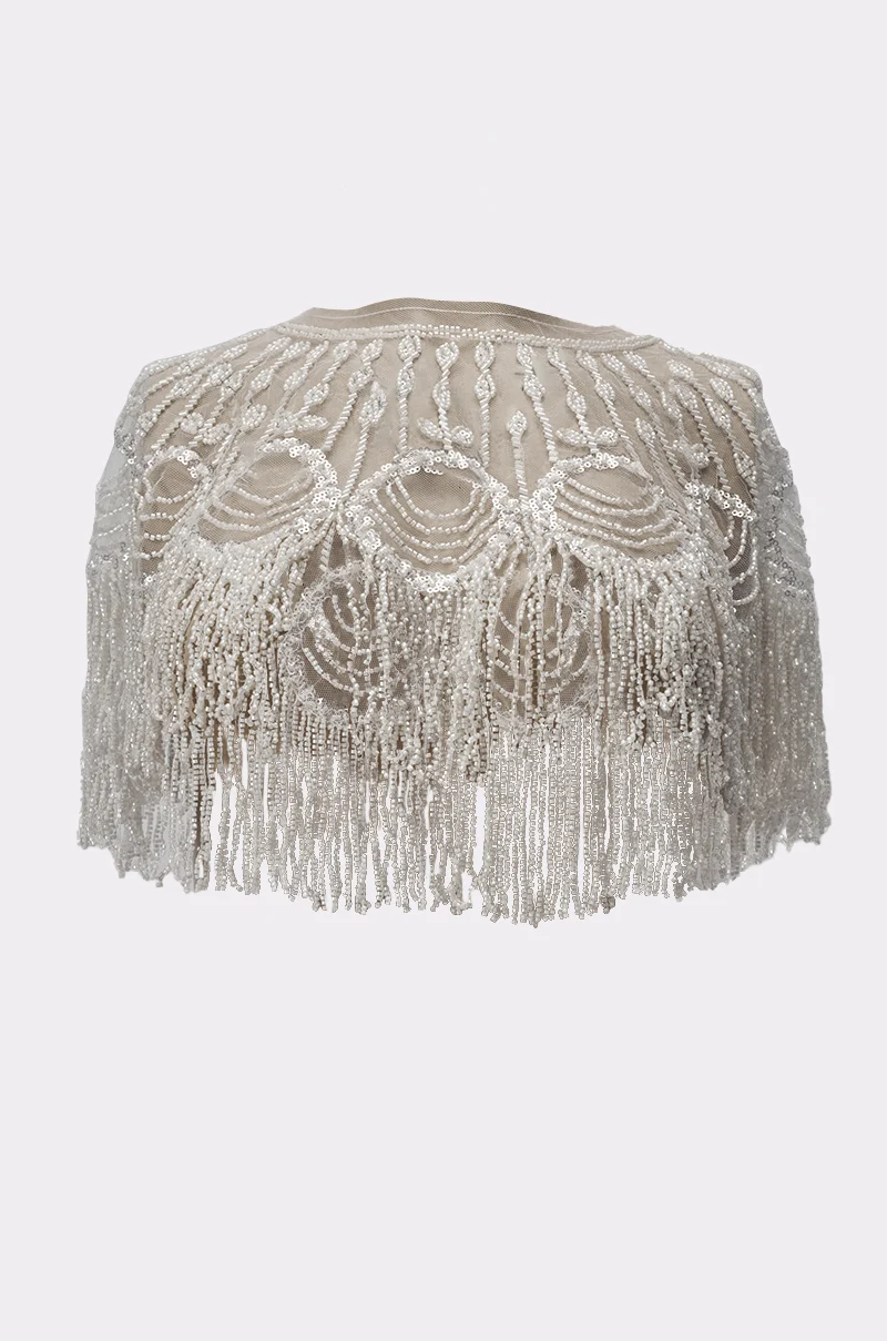 SHOWSTOPPER BEADED SHORT CAPE - Akira Store