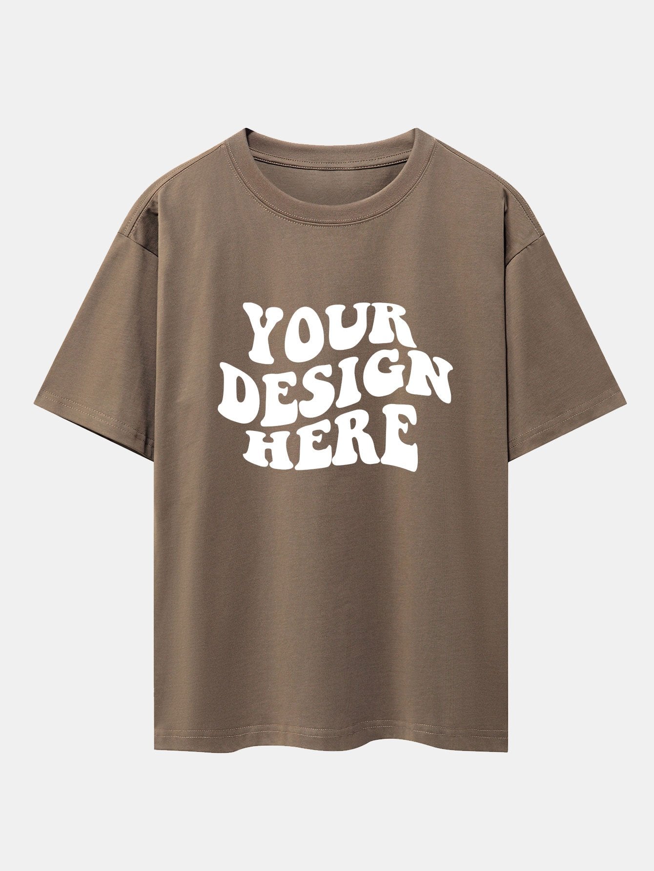 T-shirt oversize à épaules tombantes imprimé avec votre design ici