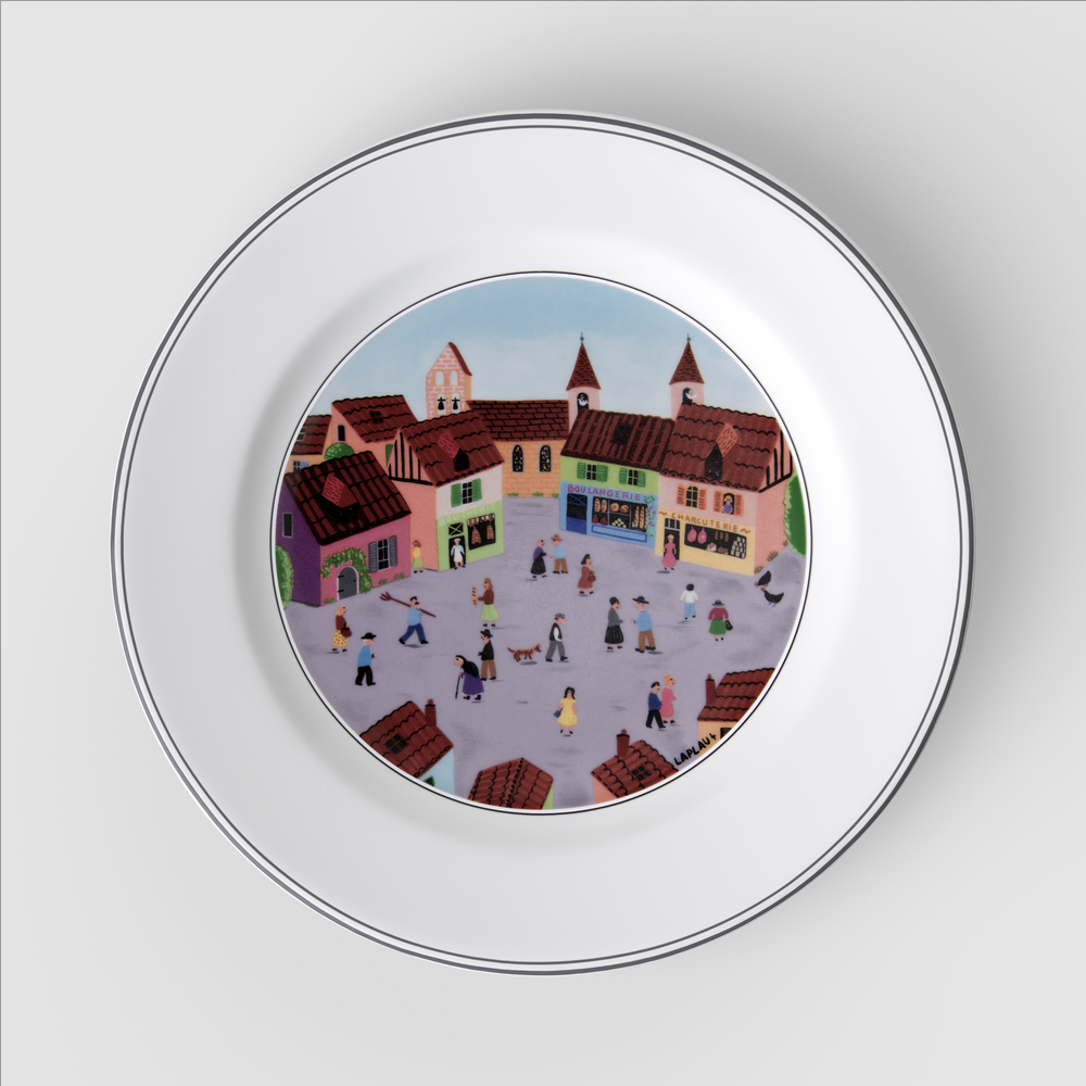 Design Naif Salad/ Dessert Plate - Multi-colored, 8.3'', Premium Porcelain