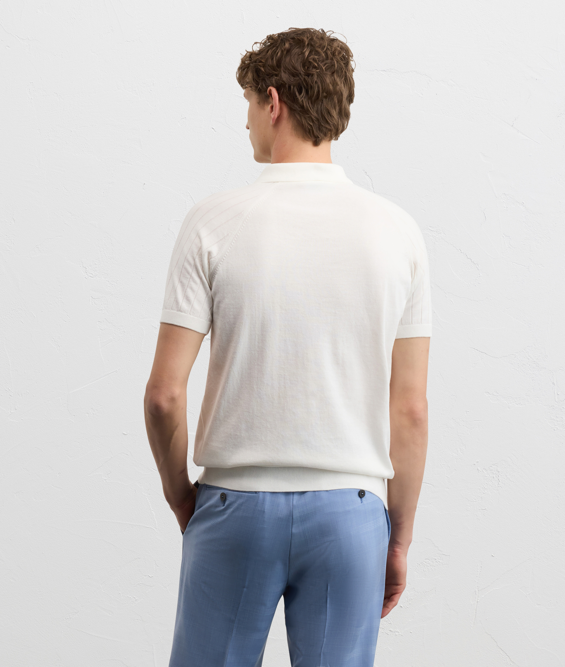 WHITE COTTON RAGLAN SHORT SLEEVED POLO SHIRT