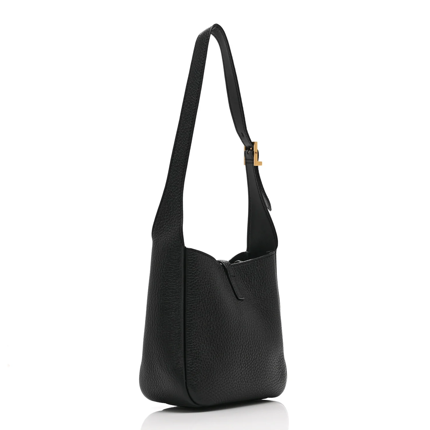 Grained Calfskin Baby Le 5 A 7 Supple Hobo Black