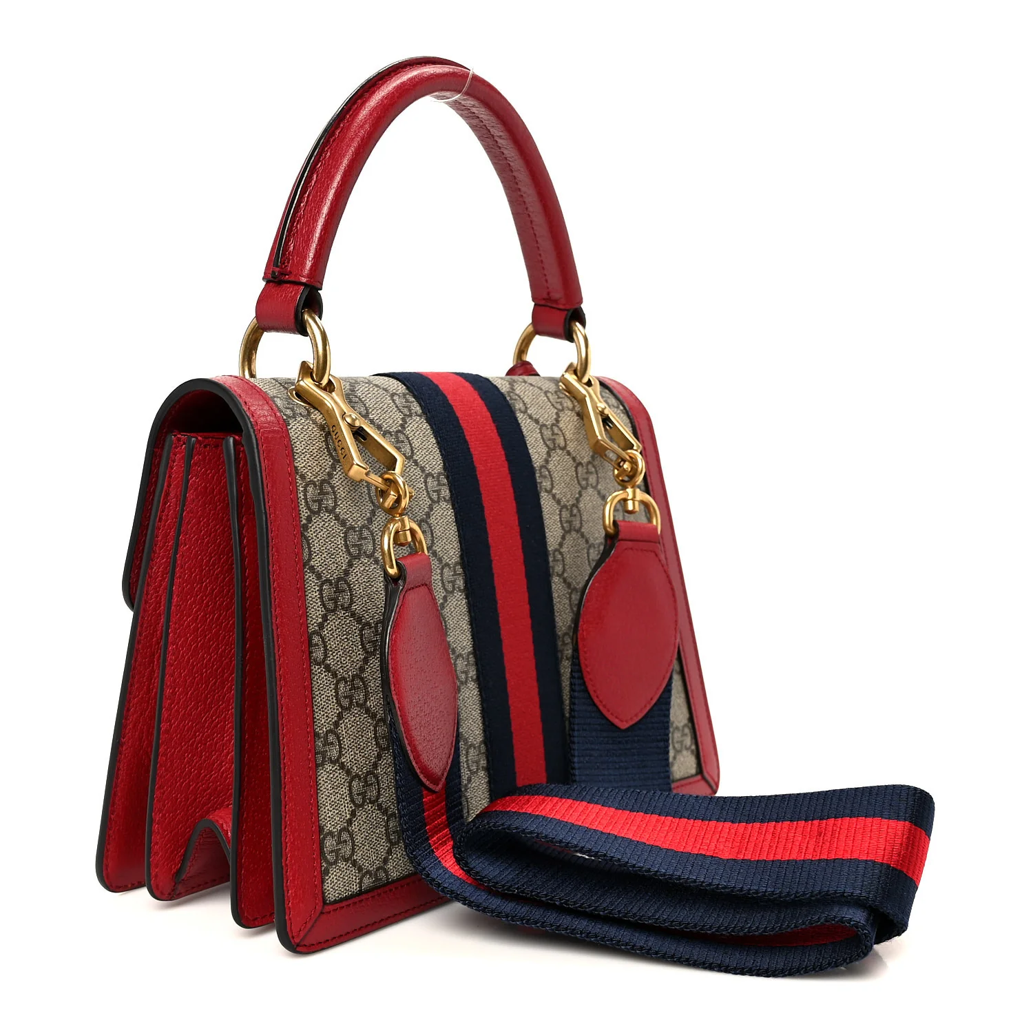 GG Supreme Monogram Small Queen Margaret Top Handle Bag Red