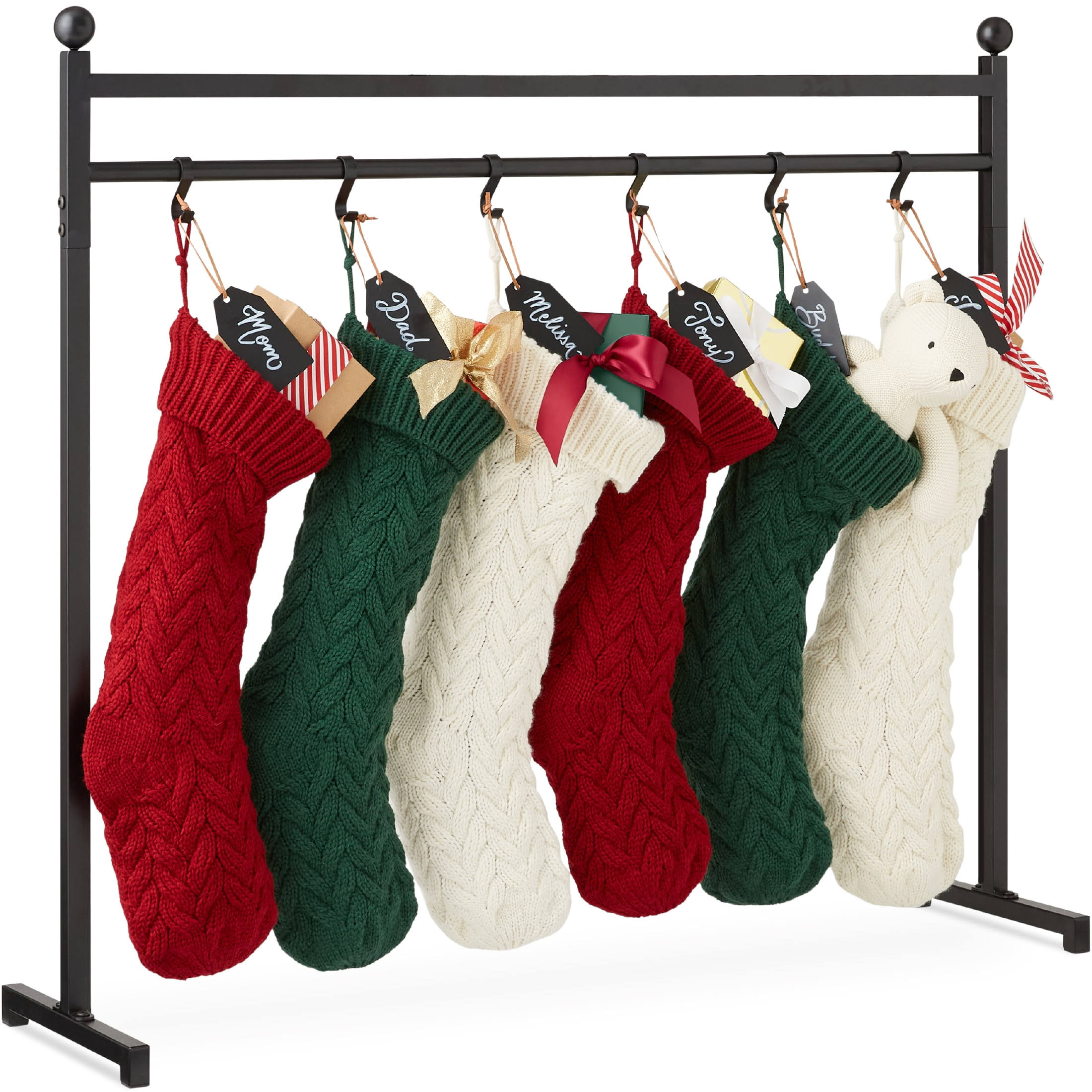 Best Choice Products 3ft Christmas Stocking Stand, Hanging Holiday Decor Display w/ Name Tags, Chalk Marker