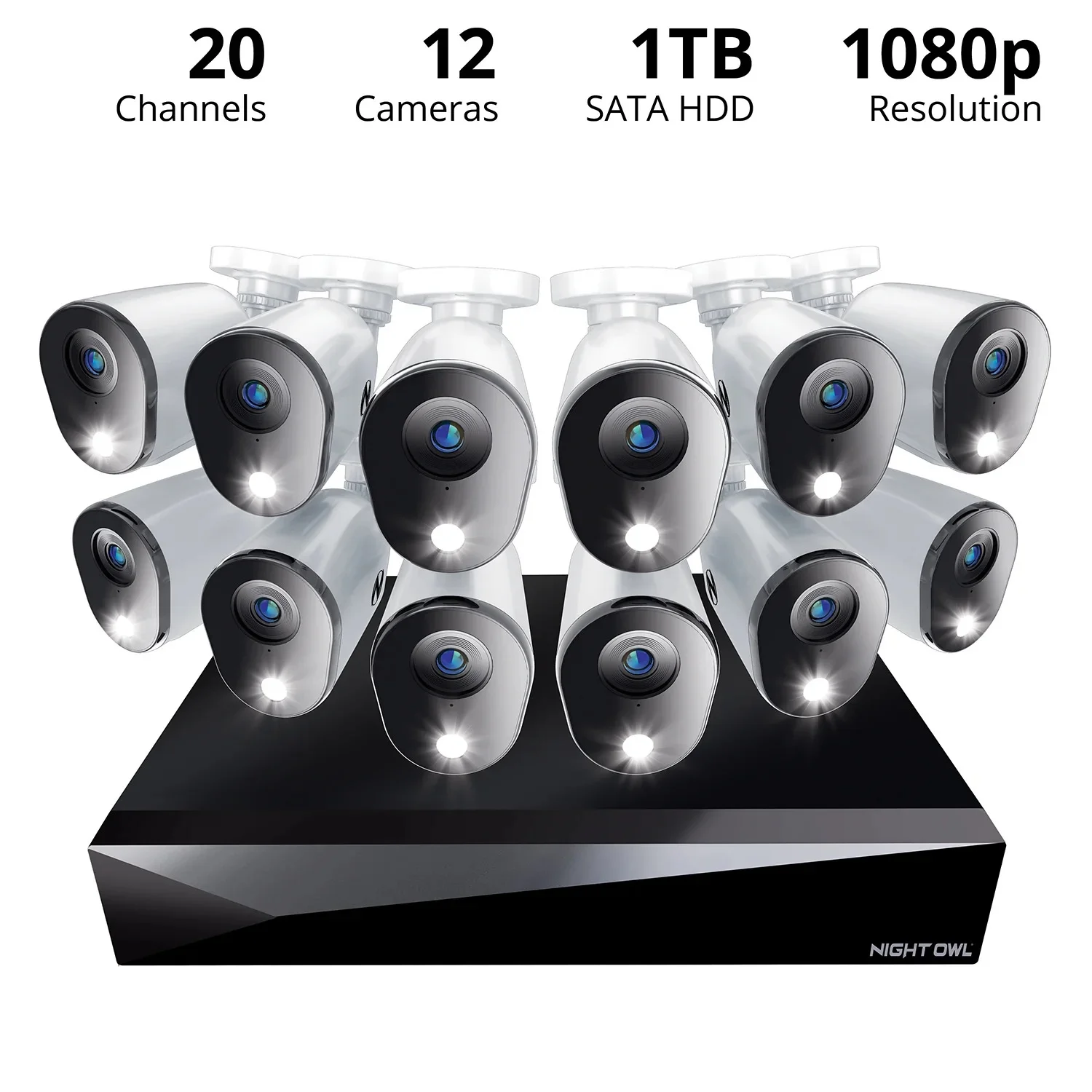 2-Way Audio 20 Channel DVR Security System with 1TB Hard Drive and 12 Wired 1080p Deterrence Cameras - Image 9
