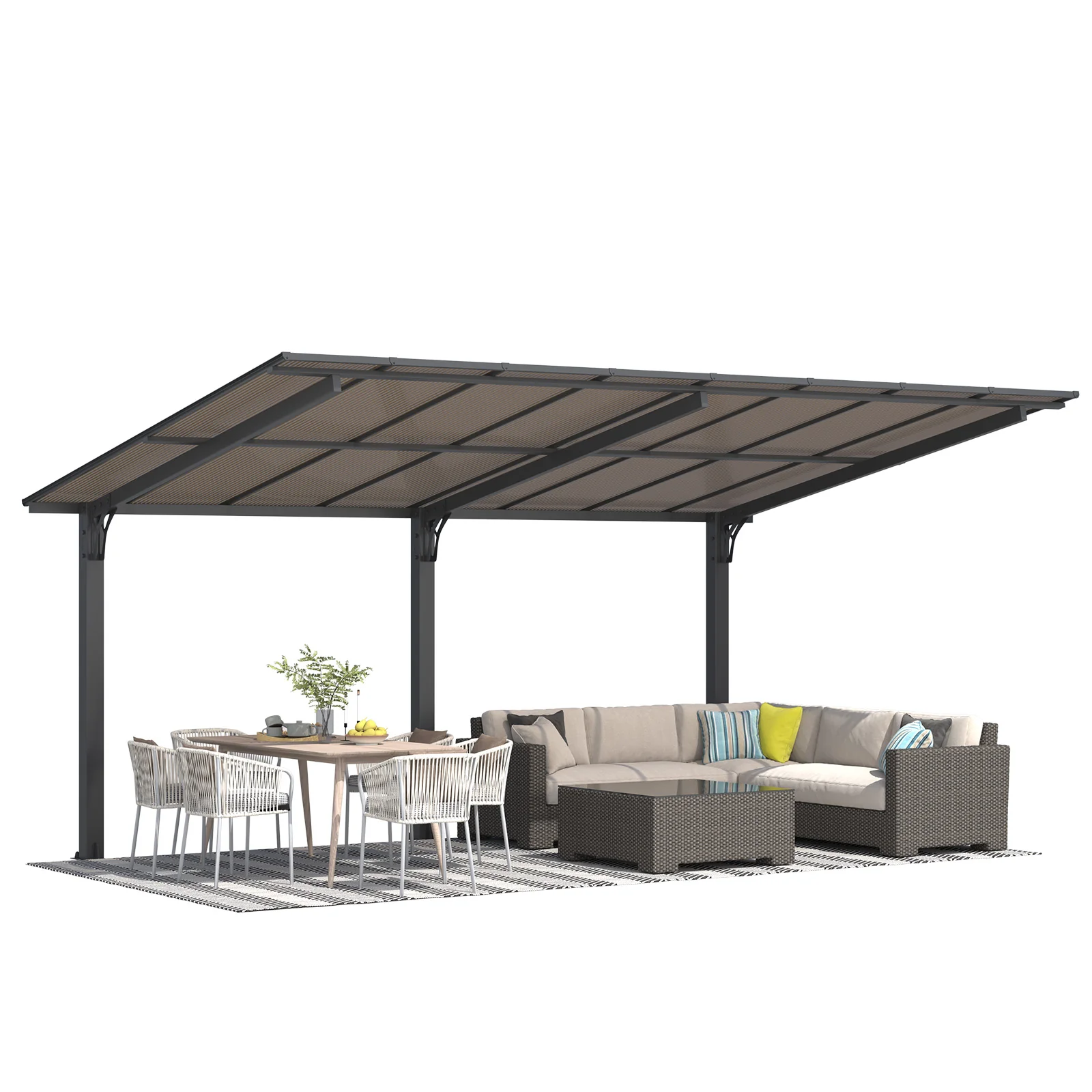 AECOJOY 16' x 10' Gazebo Outdoor Pergola for Patio,10x16 Pergola Carport
