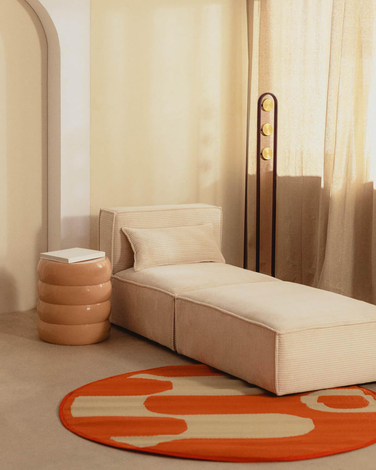 Kilhe Pana Gruesa - Sillón Modular con Puff de Pana Gruesa Kilhe