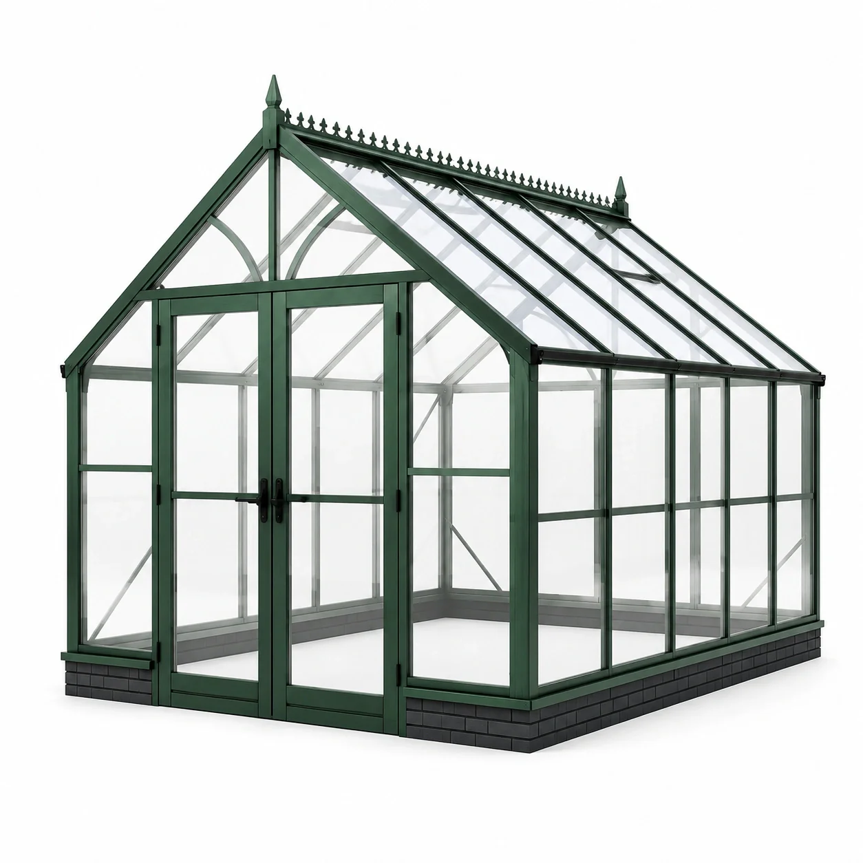 Serre de jardin en aluminium et verre trempé 250x300x230cm vert foncé - 2026