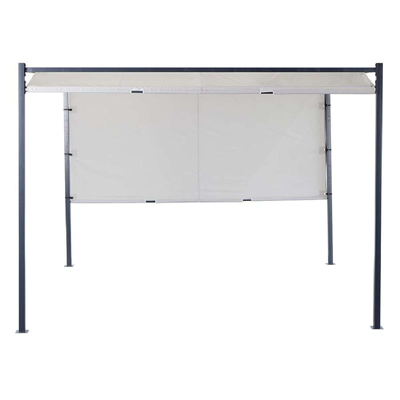 Tonnelle coulissante carrée Nazare gris UPF50+ 298x298xH220cm