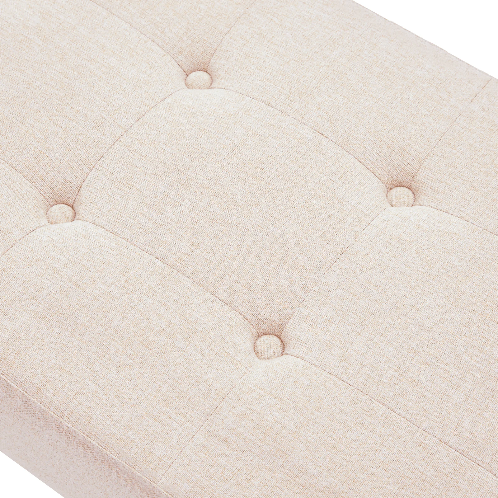 Bedroom Bench, 35" Upholstered Entryway Bench Dining Bench, Tufted Fabric End of Bed Bench for Bedroom Living Room Hallway, Beige(Beige) - Image 9