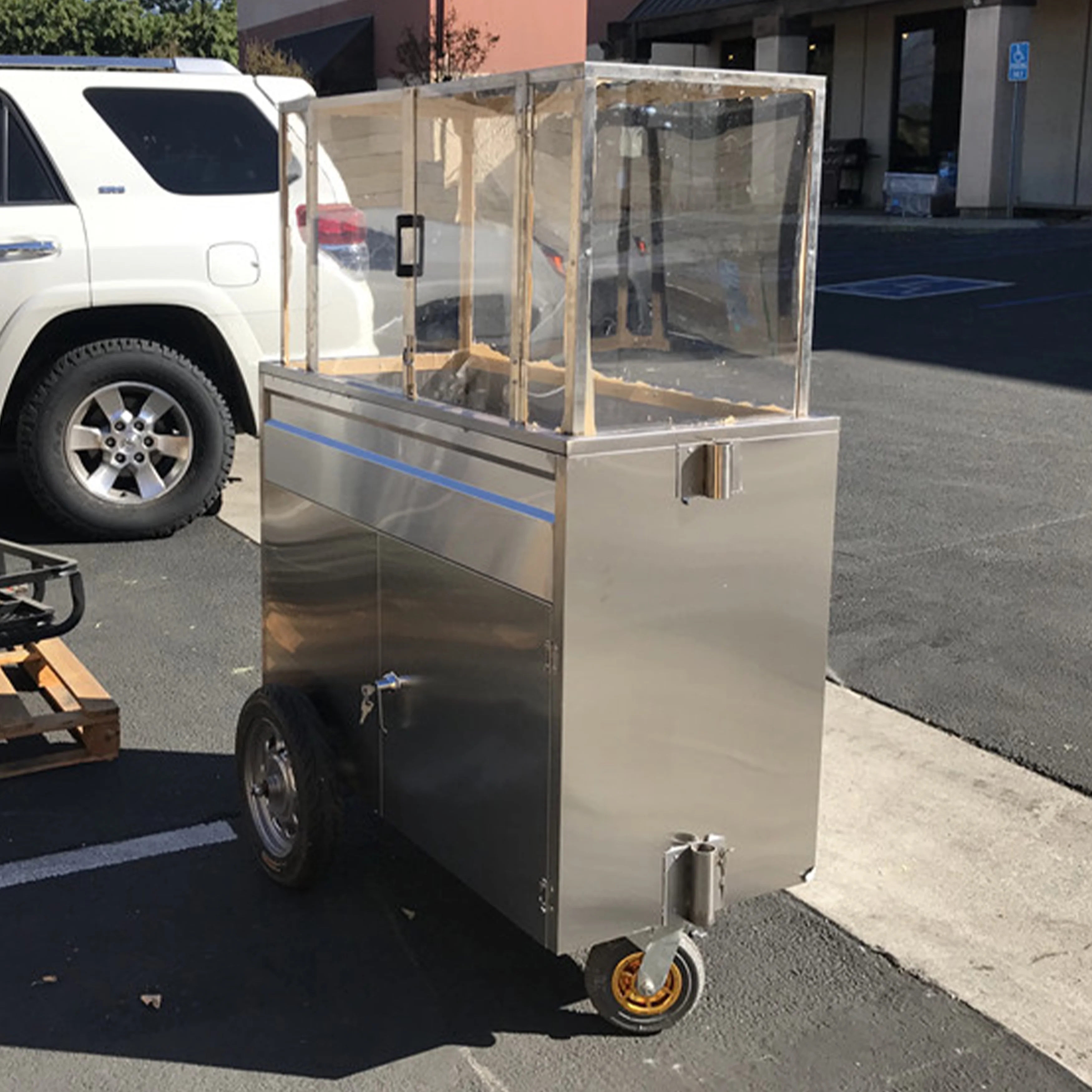 44'' Commercial Street Vendor Carro De Fruta Fruit Cart Concession Stand Street Fruit Cart - Image 6