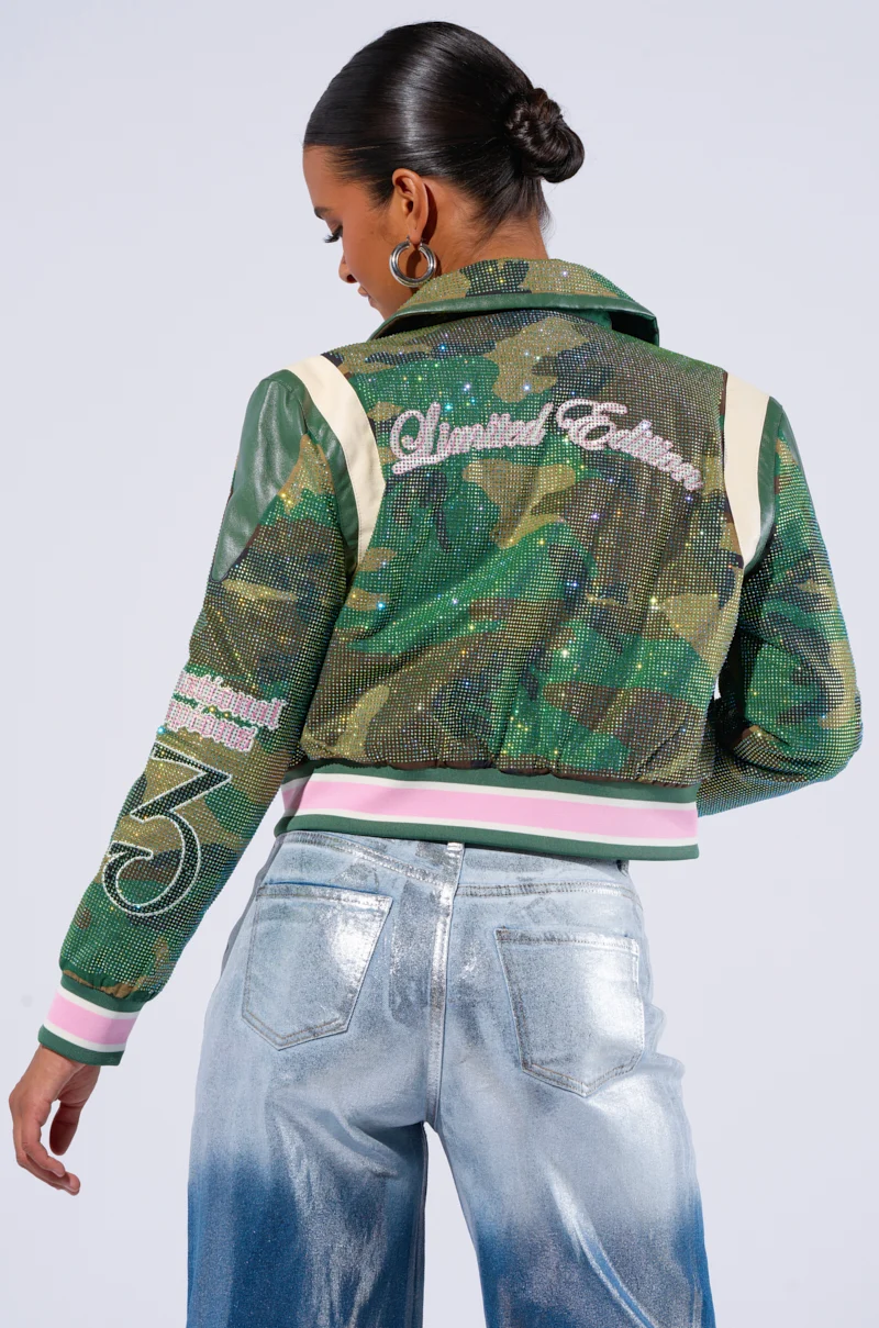 RUN FOR YOUR MONEY EMBELLISHED BOMBER - Akira Store