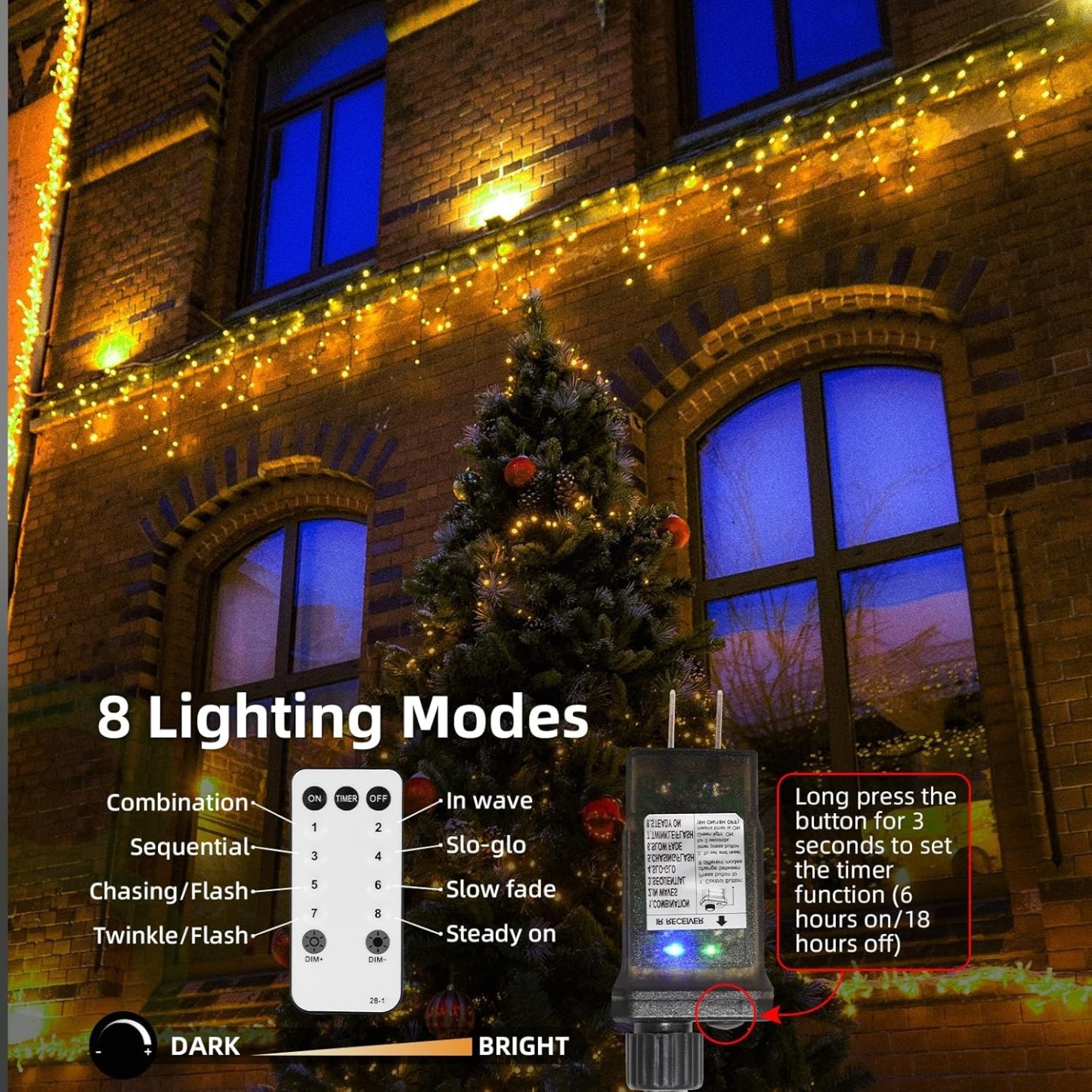 🎄Early Christmas Sale🎄Waterproof Fairy Lights Plug in 500 Led with Remote Timer