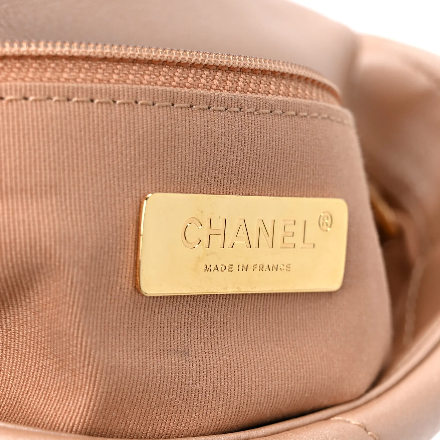 Shiny Lambskin Quilted Medium Chanel 19 Flap Beige