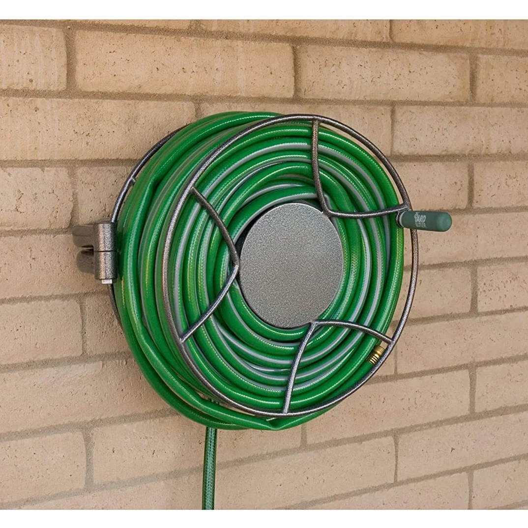 Yard Butler 100' Wall Mounted Swivel Steel Construction Garden Hose Reel