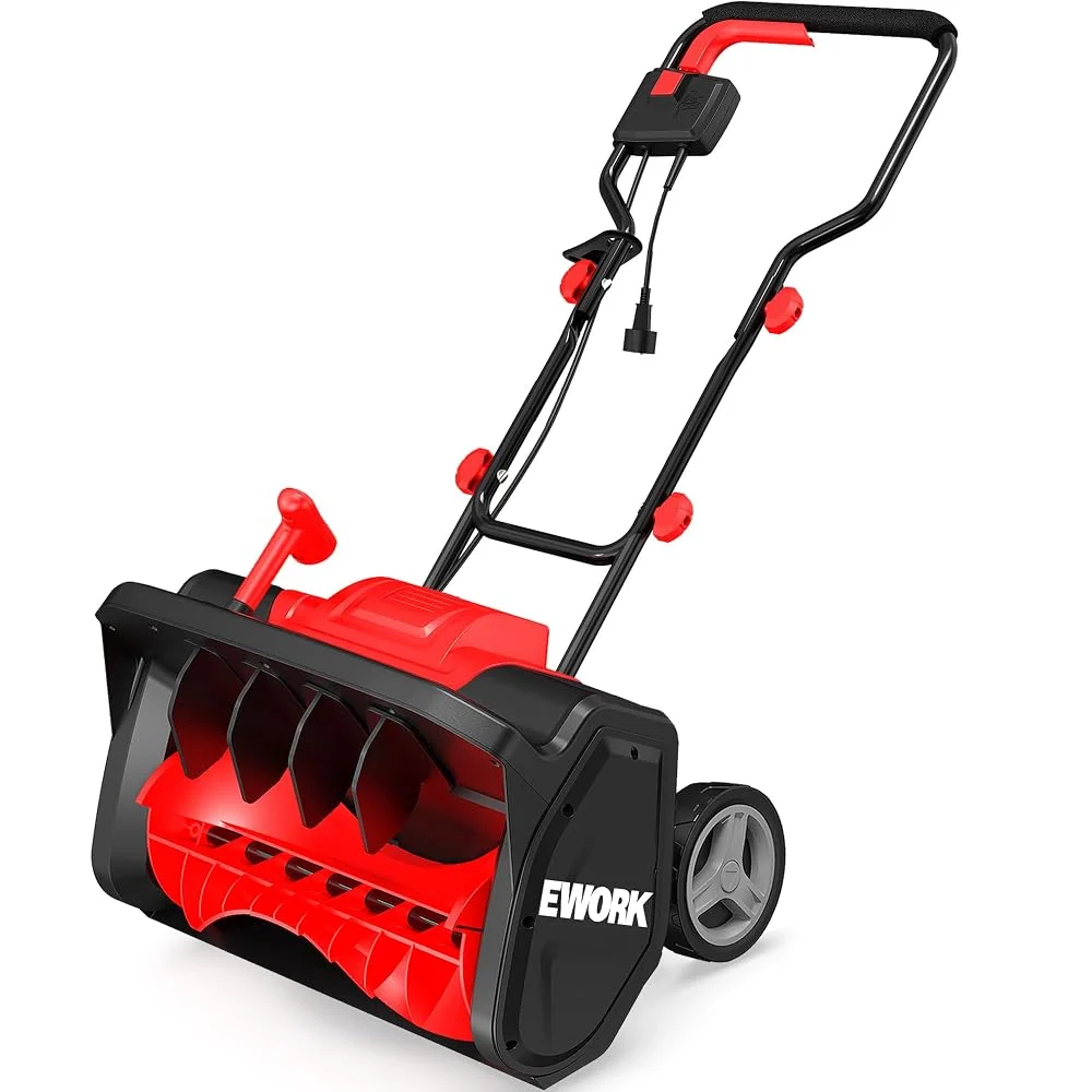 EWORK 12-Amp 17-Inch Corded Electric Snow Shovel with Wheels