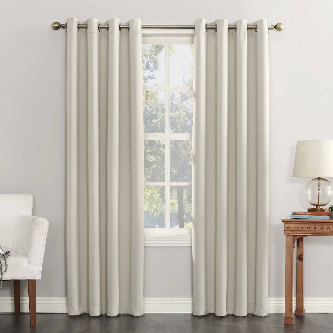 Solid Blackout Grommet Curtain Panel - Pearl