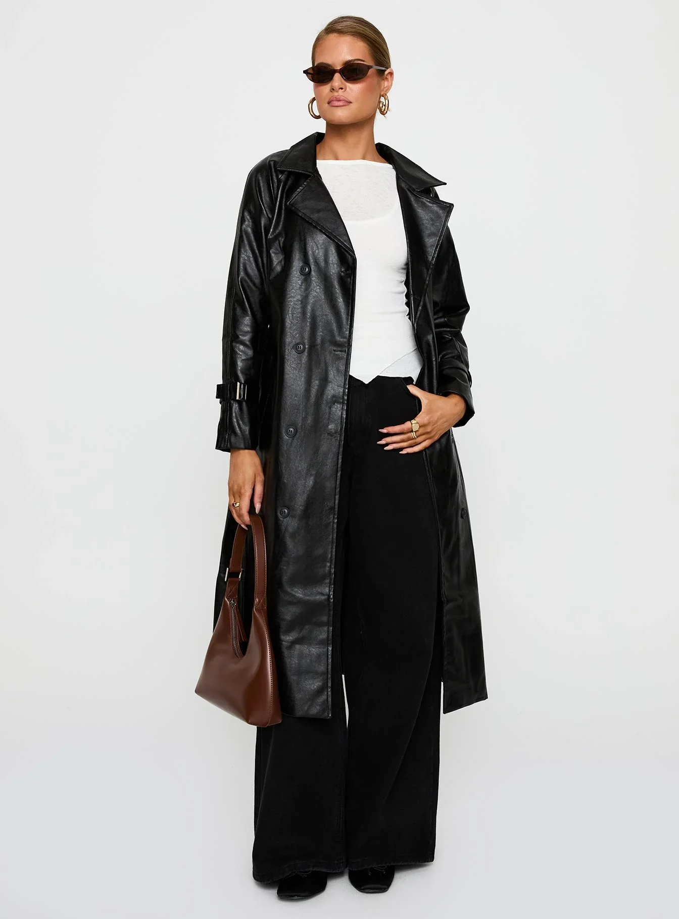 Montanna Faux Leather Coat Black
