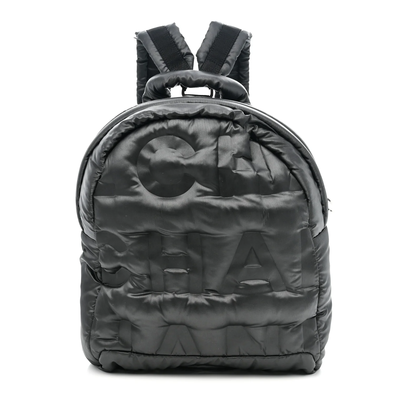 Nylon Embossed Small Doudoune Backpack Grey