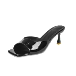 Women High Heel Sandals Summer New Fashion Square Toe Open Toe Women Elegant Casual Comfortable Black High Heel Sandals