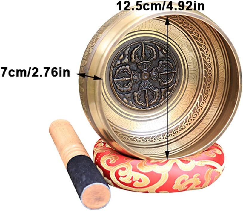 Handmade Gift Peaceful Relaxation Meditation Yoga Tibetan Singing Bowl Set Alloy (Size : 12.5cm)