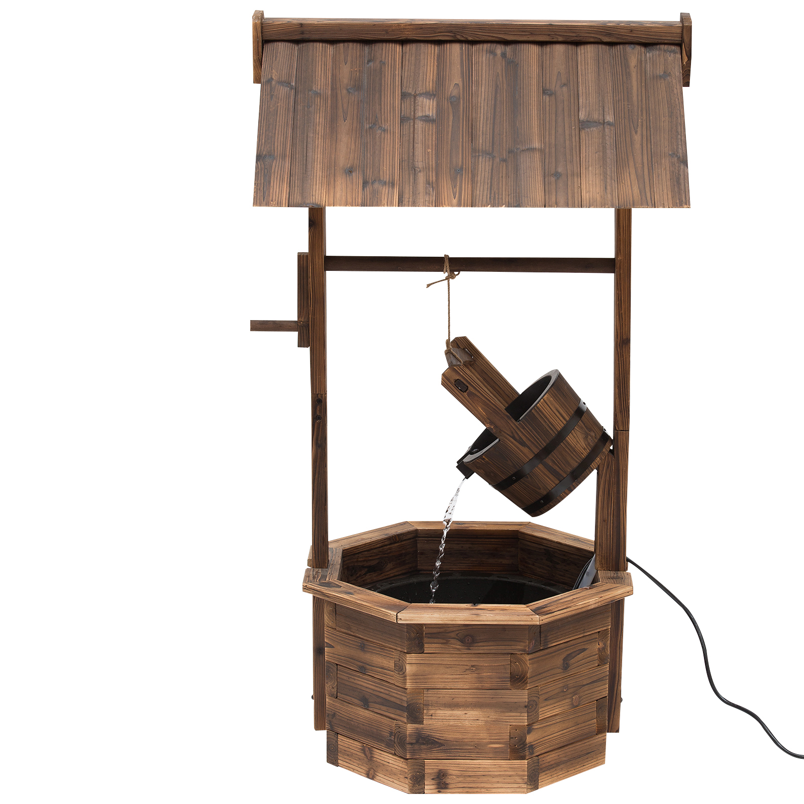 tuinfontein sierfontein fontein waterval reguleerbaar massief hout bruin