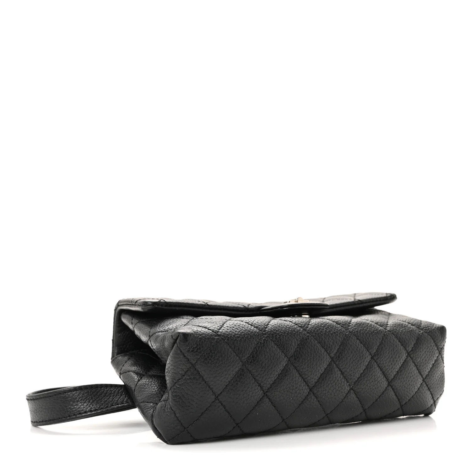 Grained Calfskin Quilted 2.55 Reissue Flap Belt Bag Clutch Black