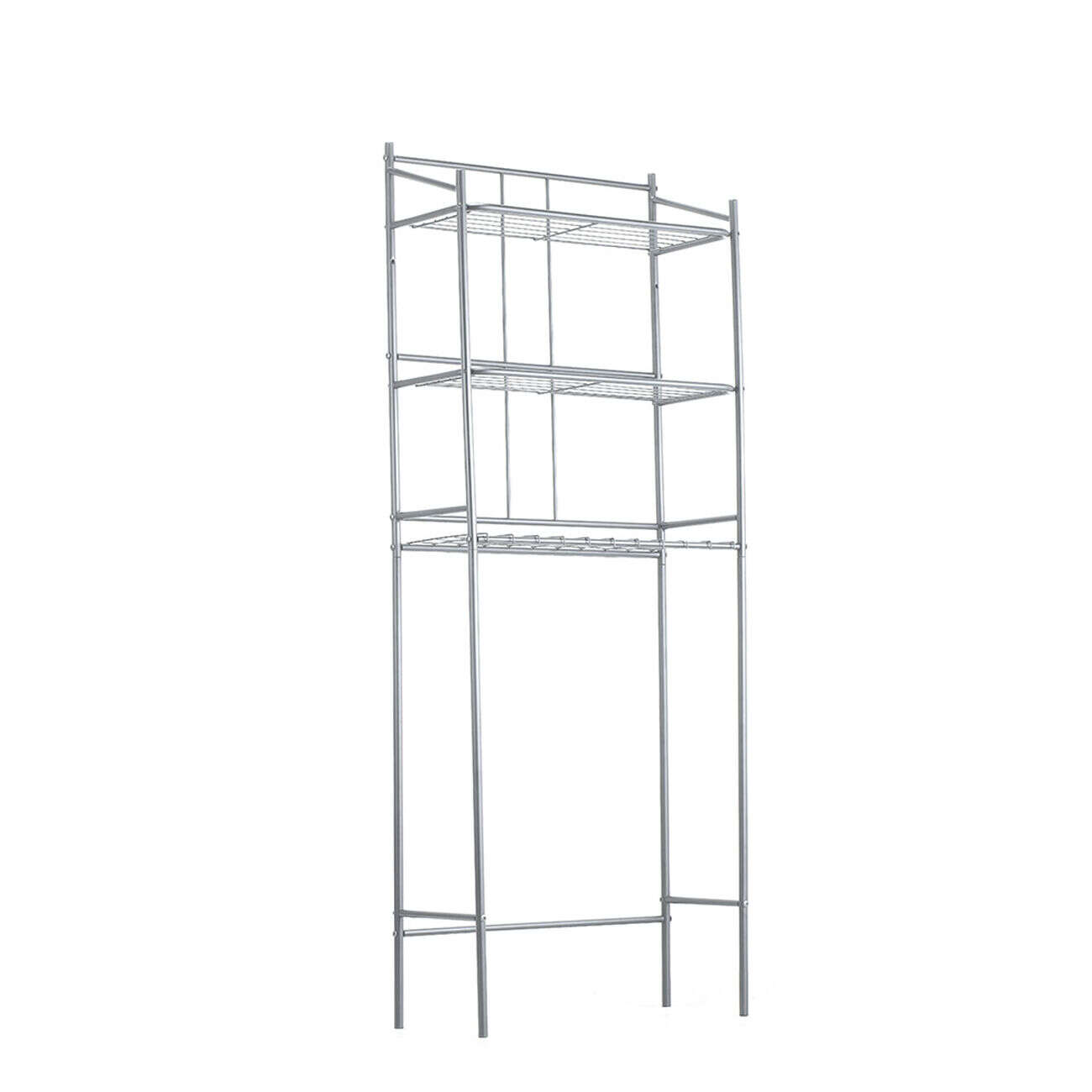 Étagère WC 3 niveaux acier gris 59,5x26,5xH170cm