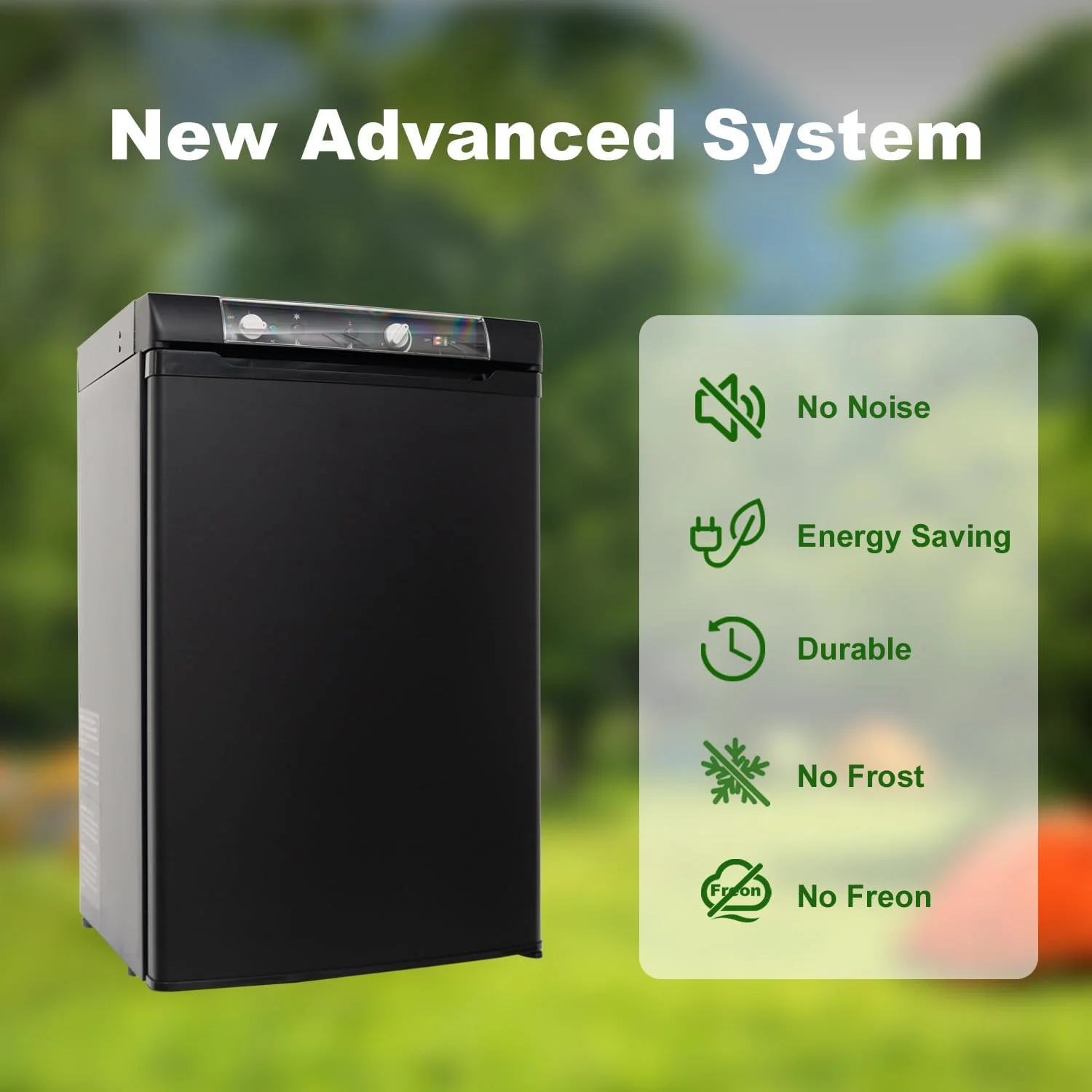 Smad 3 Way Fridge Gas/12V/110V 3.5 Cu.ft Propane Camping Refrigerator Fridge
