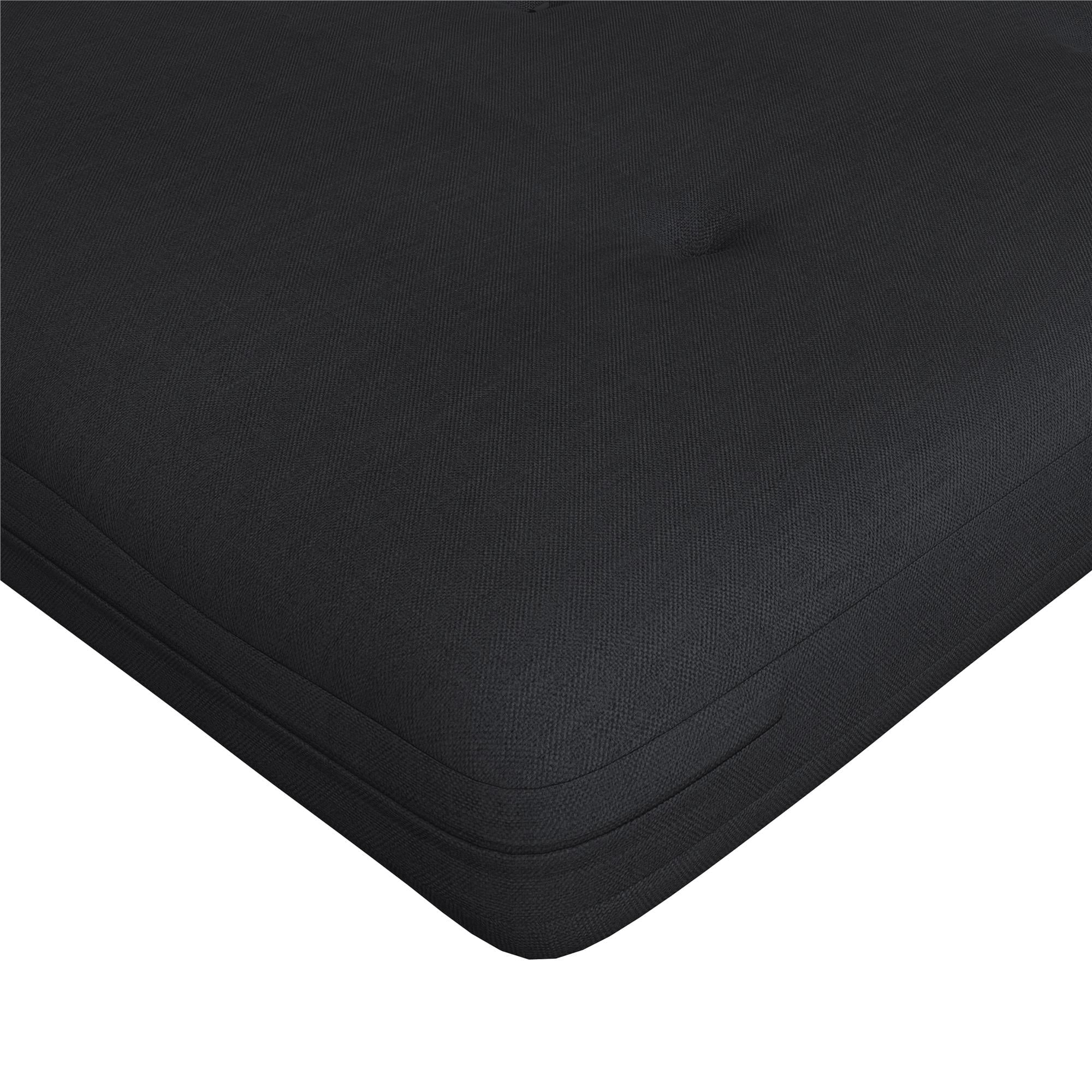 6?€� Thermobonded High Density Polyester Fill Futon Mattress. Full. Black Linen