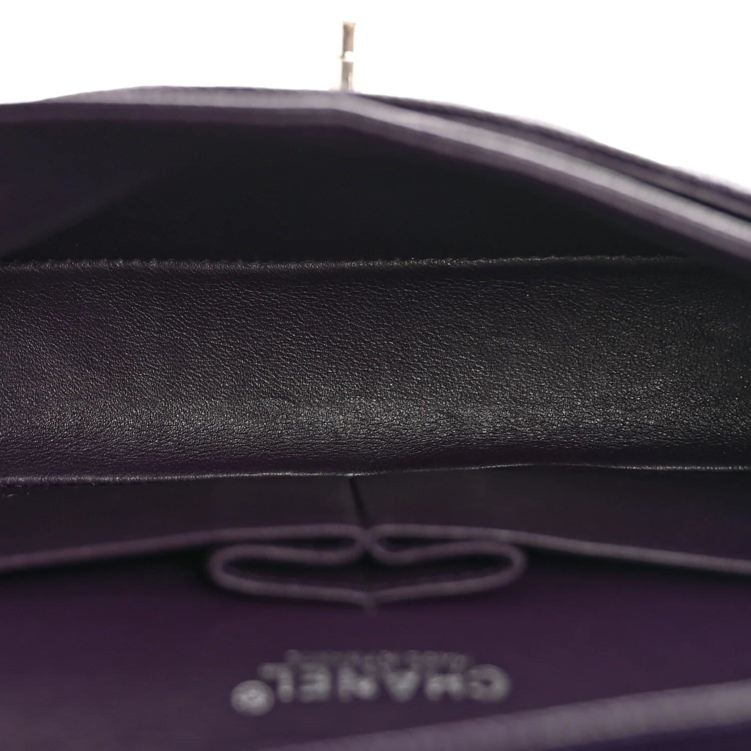 Caviar Quilted Small Double Flap Dark Purple