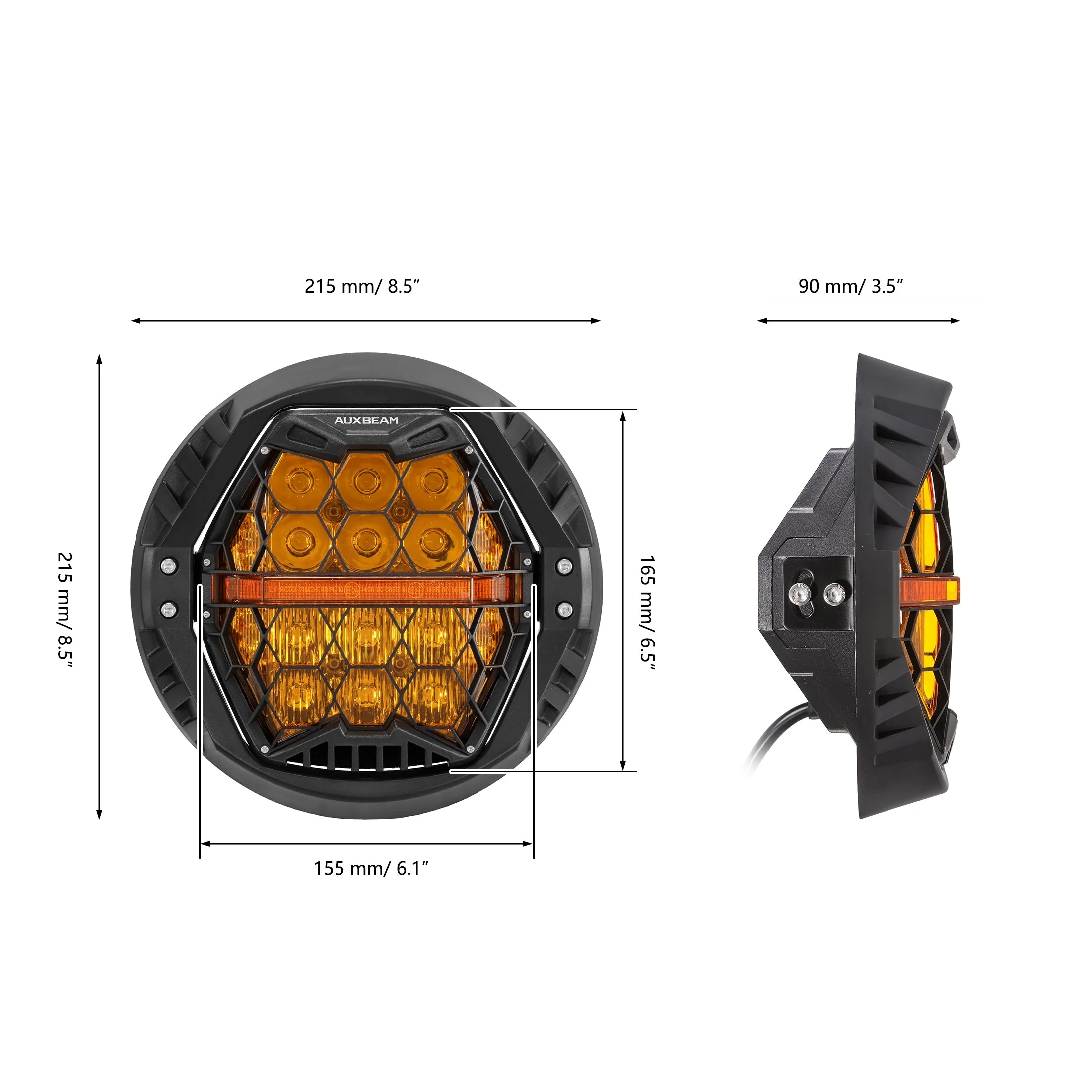 7 Inch 120W DOT Motorcycle LED Headlight Assembly with Amber DRL & Honeycomb Design (Hi/Lo Beam) for 1998-2006 Road King Classic EFI FLHRCI