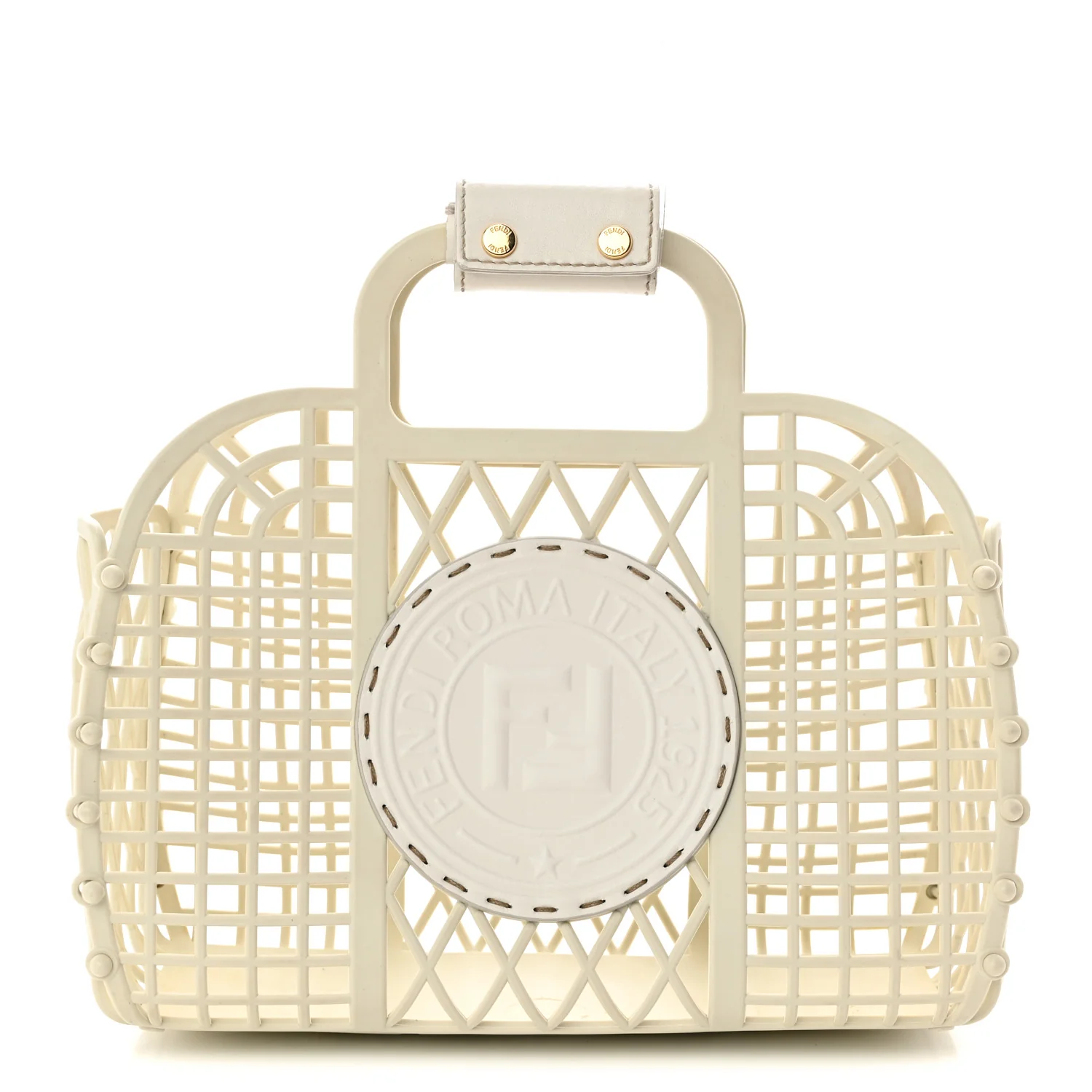 Recycled Plastic Vitello Liberty Matte Small Fendi Basket White Ice