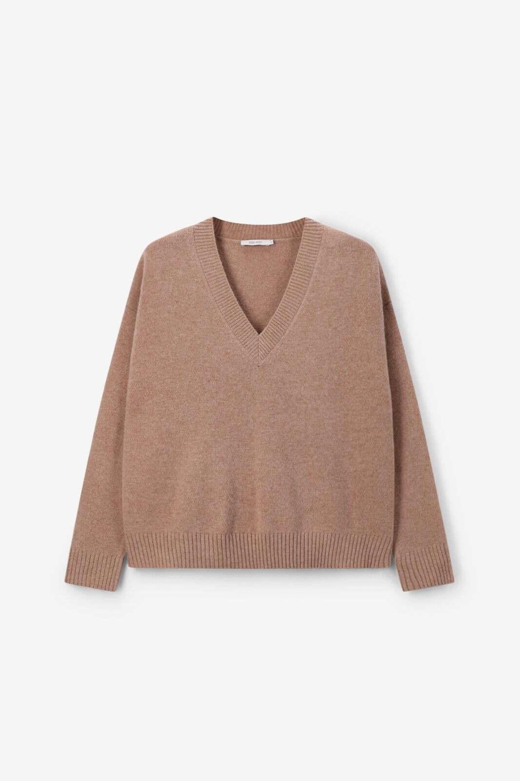 Bruine trui met V-hals