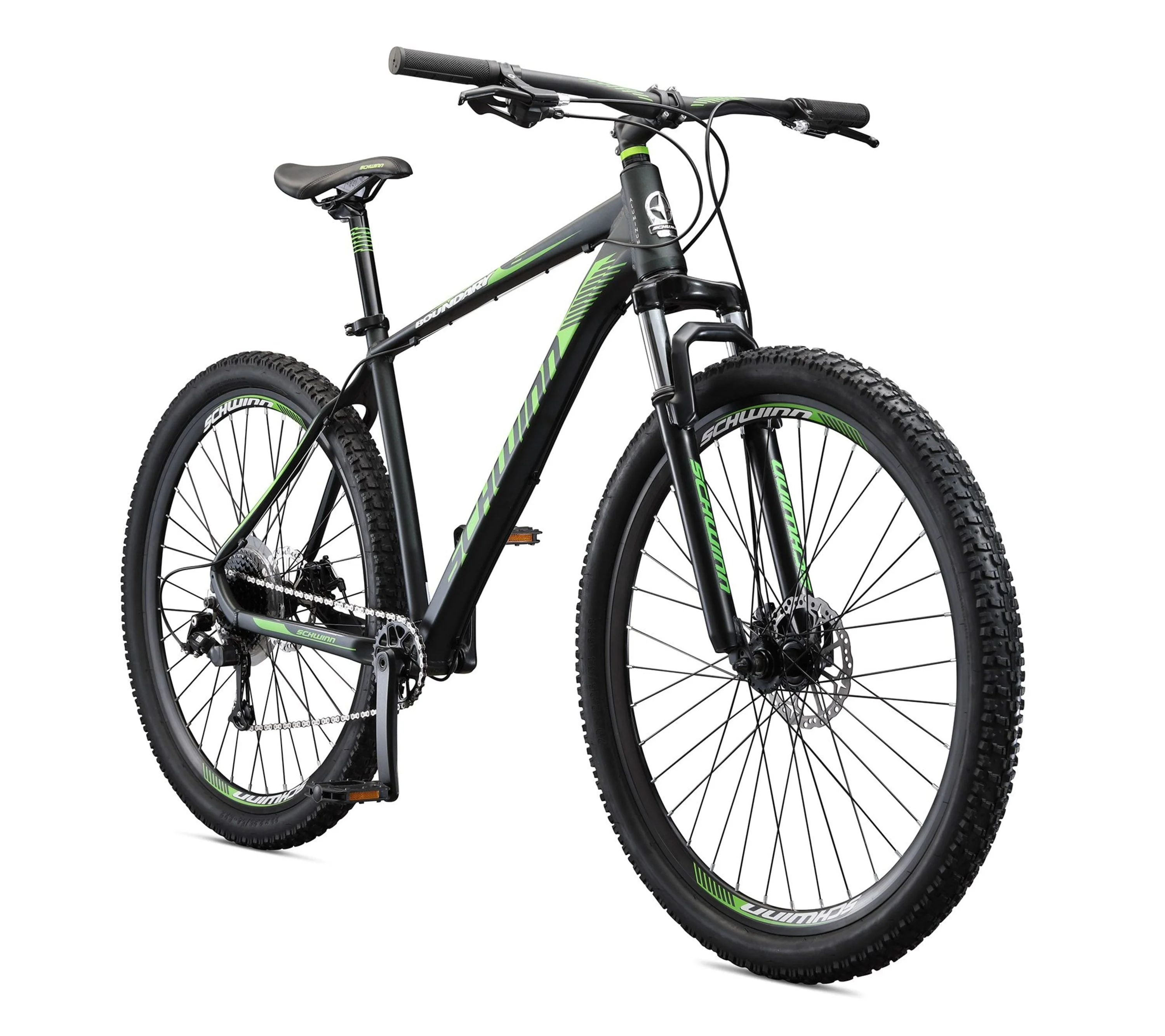 29 in  Boundary Mens Mountain Bike, Black and Green