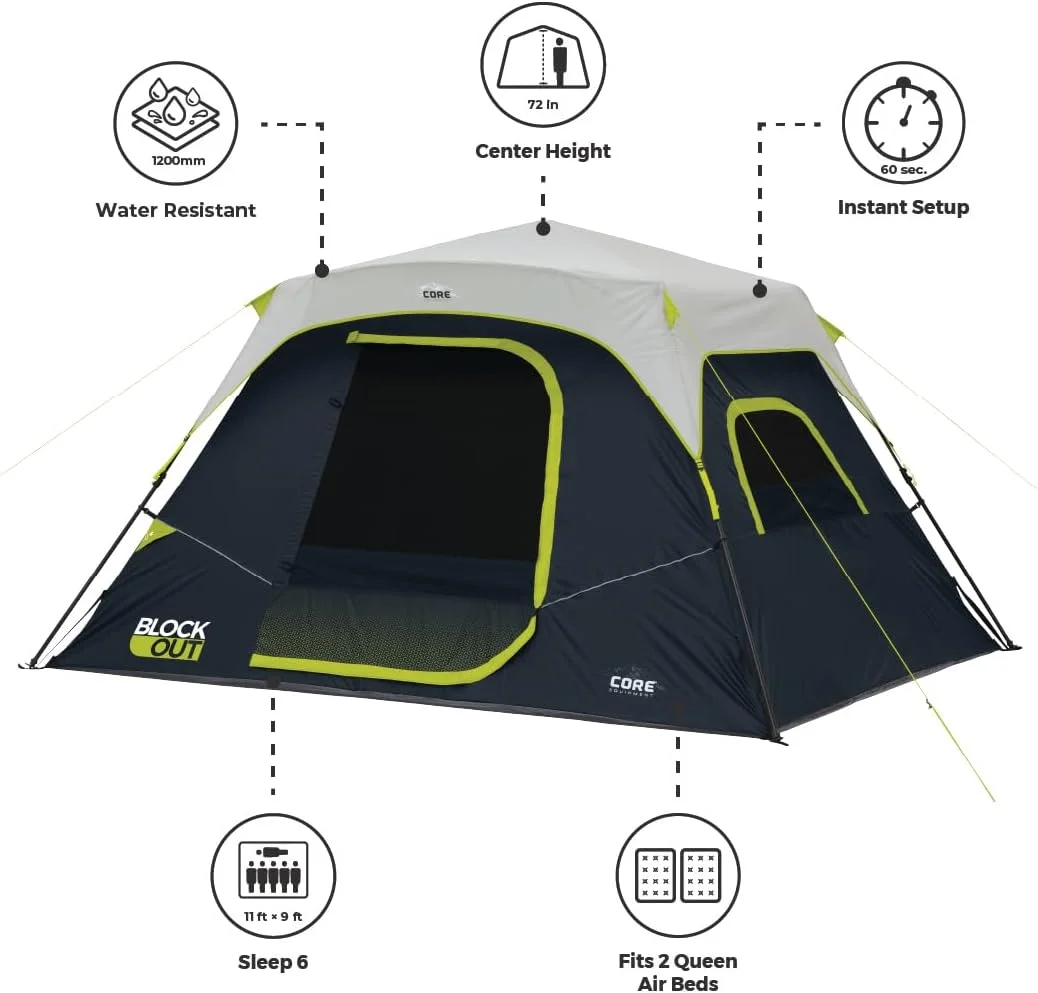 6P Blockout Instant Cabin Tent - Image 3