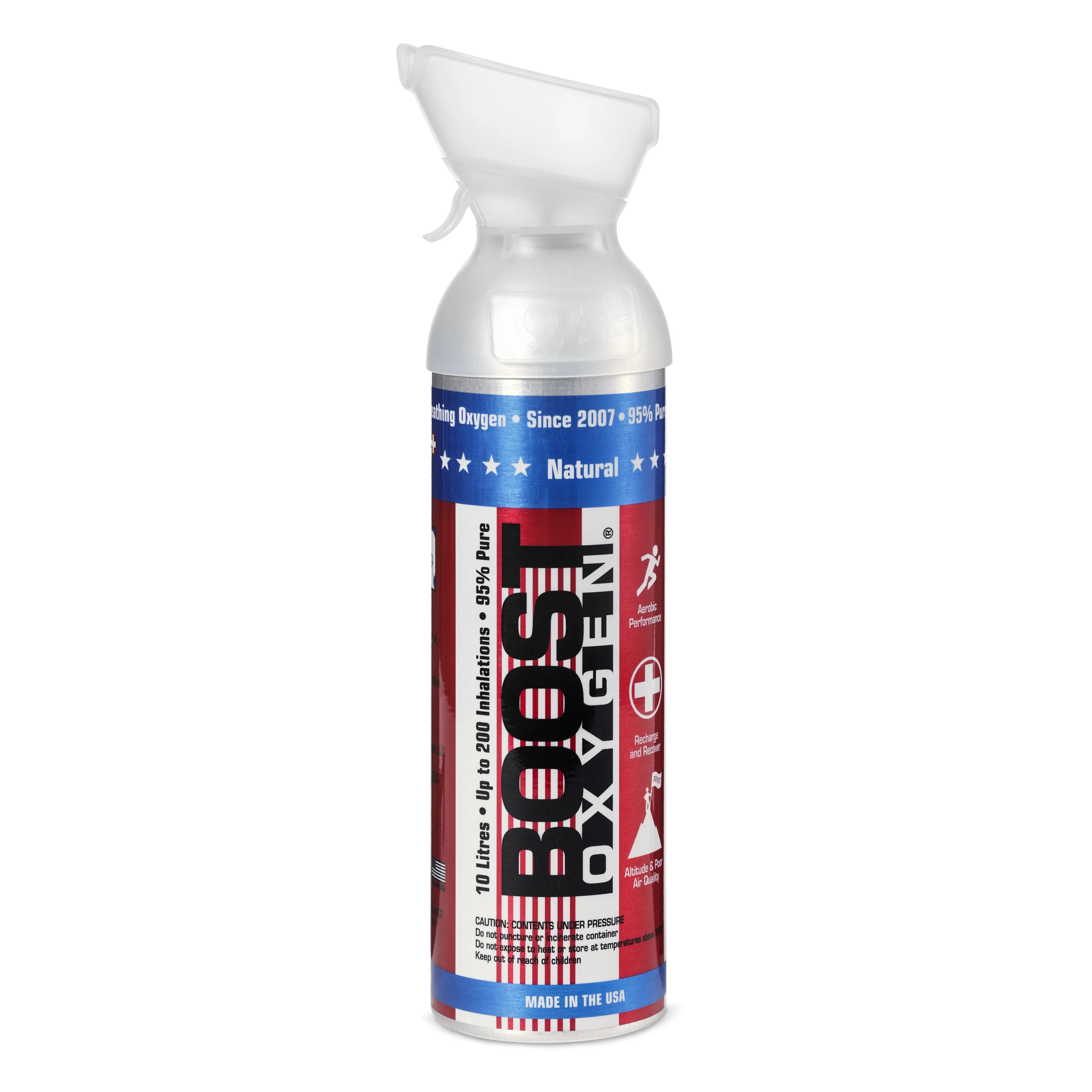 6 Pack 10 L Boost Oxygen Stars/Stripes Pure Canned Oxygen Canister, Natural