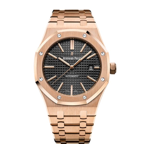 [Super Clone]Audemars Piguet Royal Oak Selfwinding with Black Dial 41mm 18k Rose Gold Watch 15400OR.OO.1220OR.01
