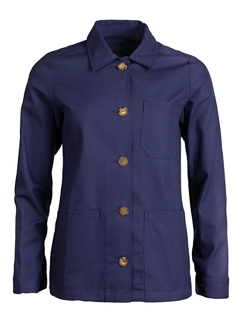 Veste femme style veste de travail bleu marine