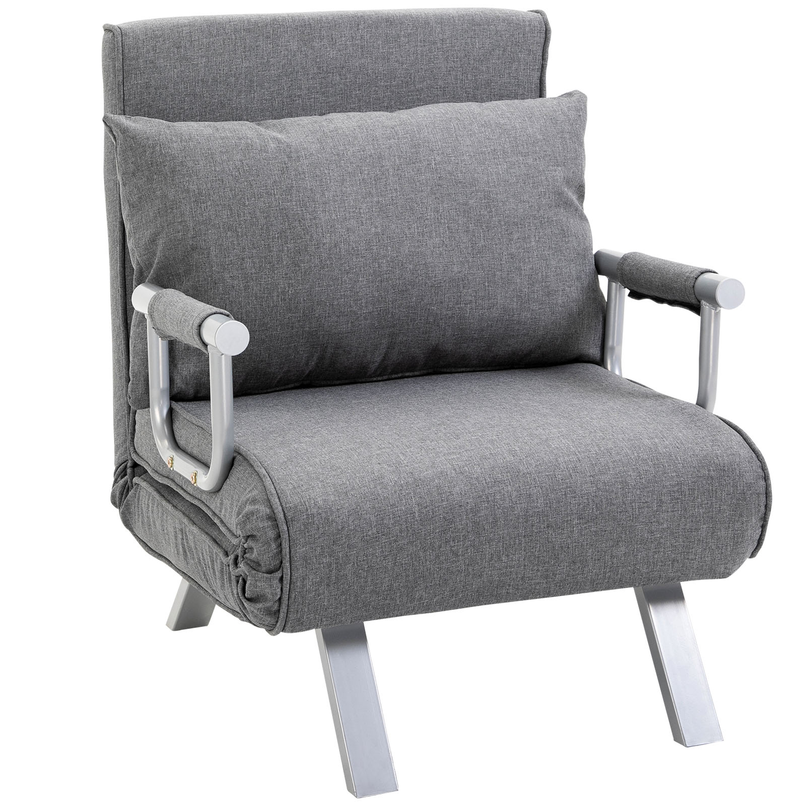 HOMCOM slaapbank met armleuningen slaapfauteuil logeerbed opklapbed chaise longue