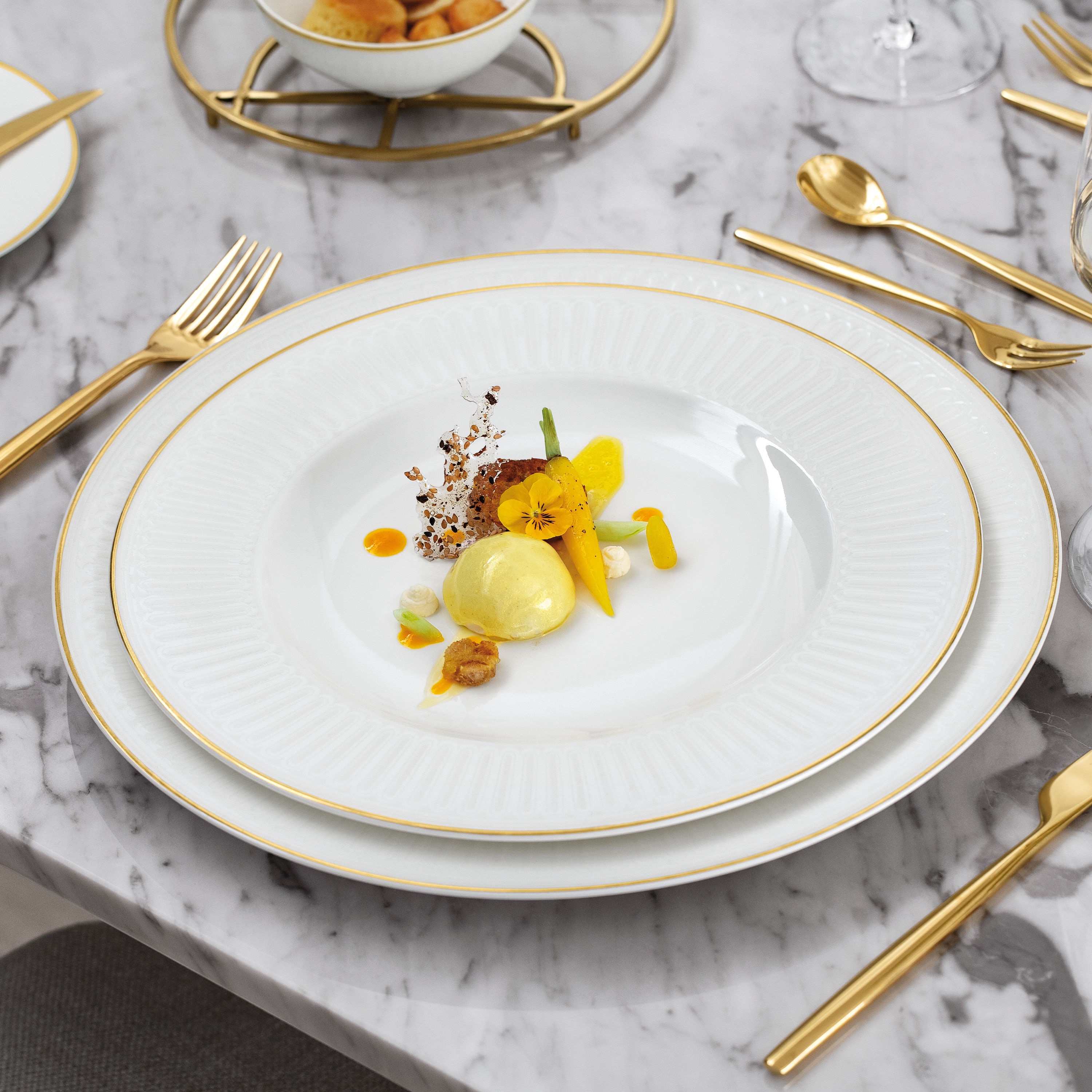 Chateau Septfontaines Dinner plate - White, 11'', Premium Bone Porcelain