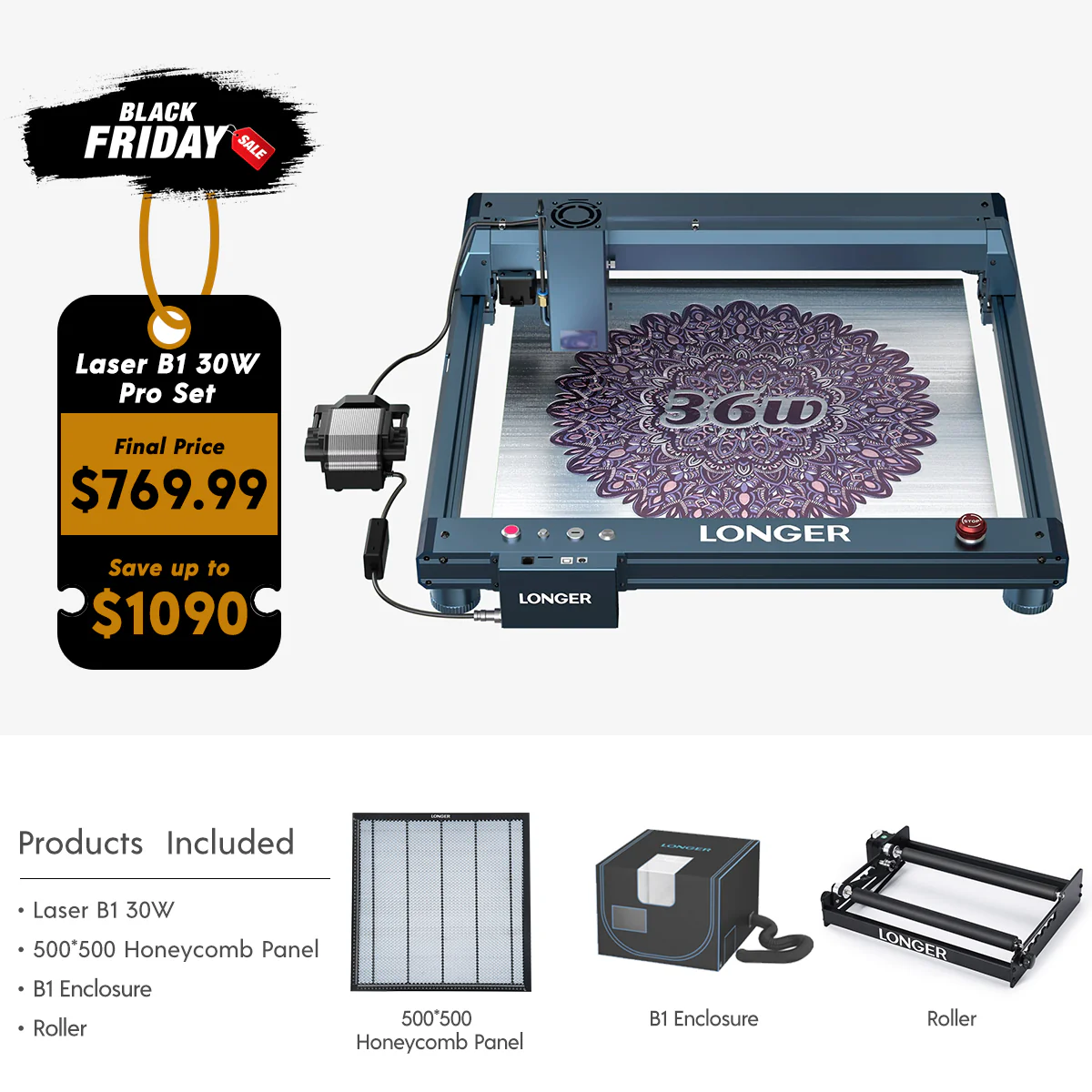 Ensemble machine à graver Longer Laser B1 30W