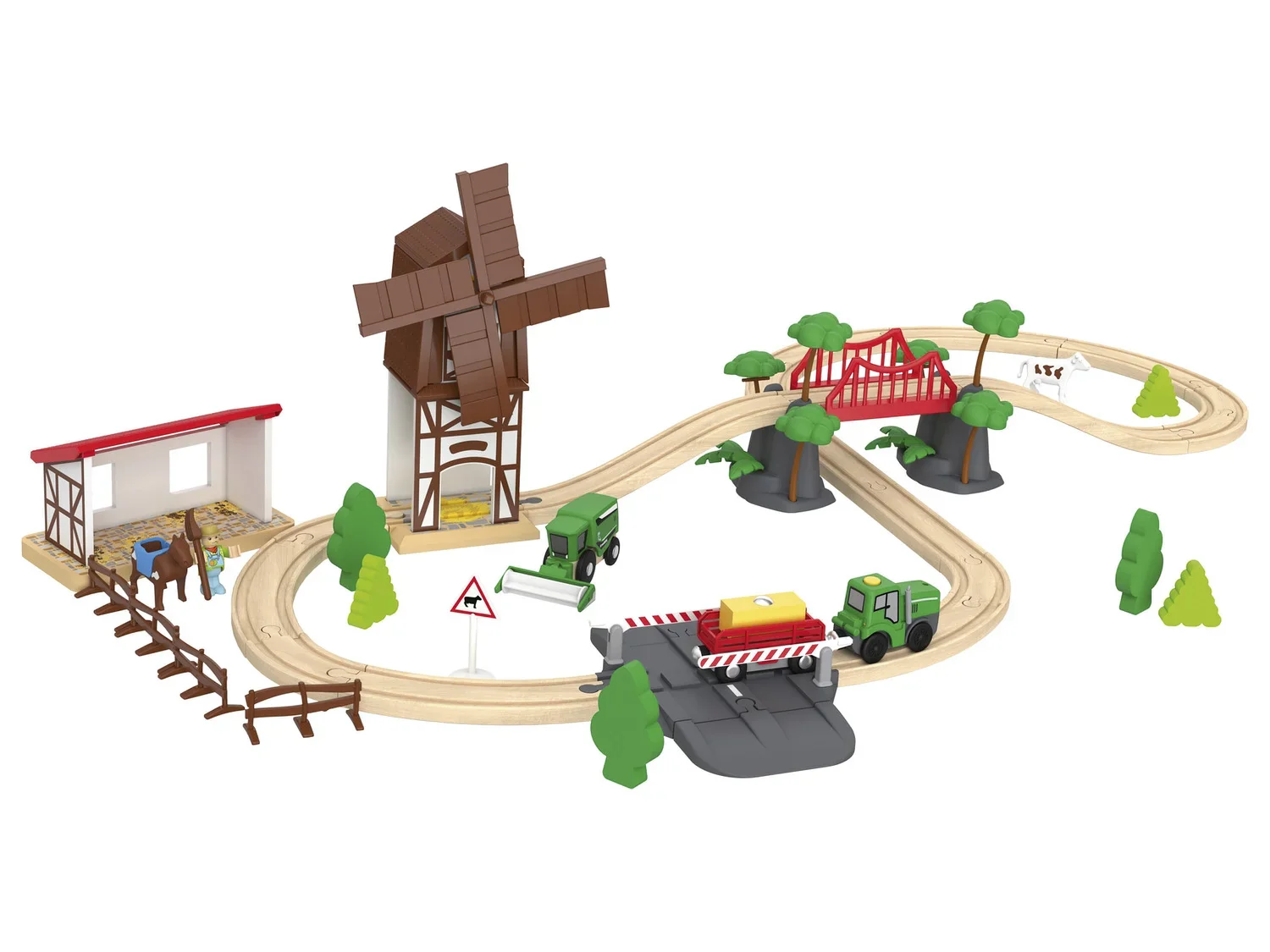 Playtive Set de chemin de fer en bois