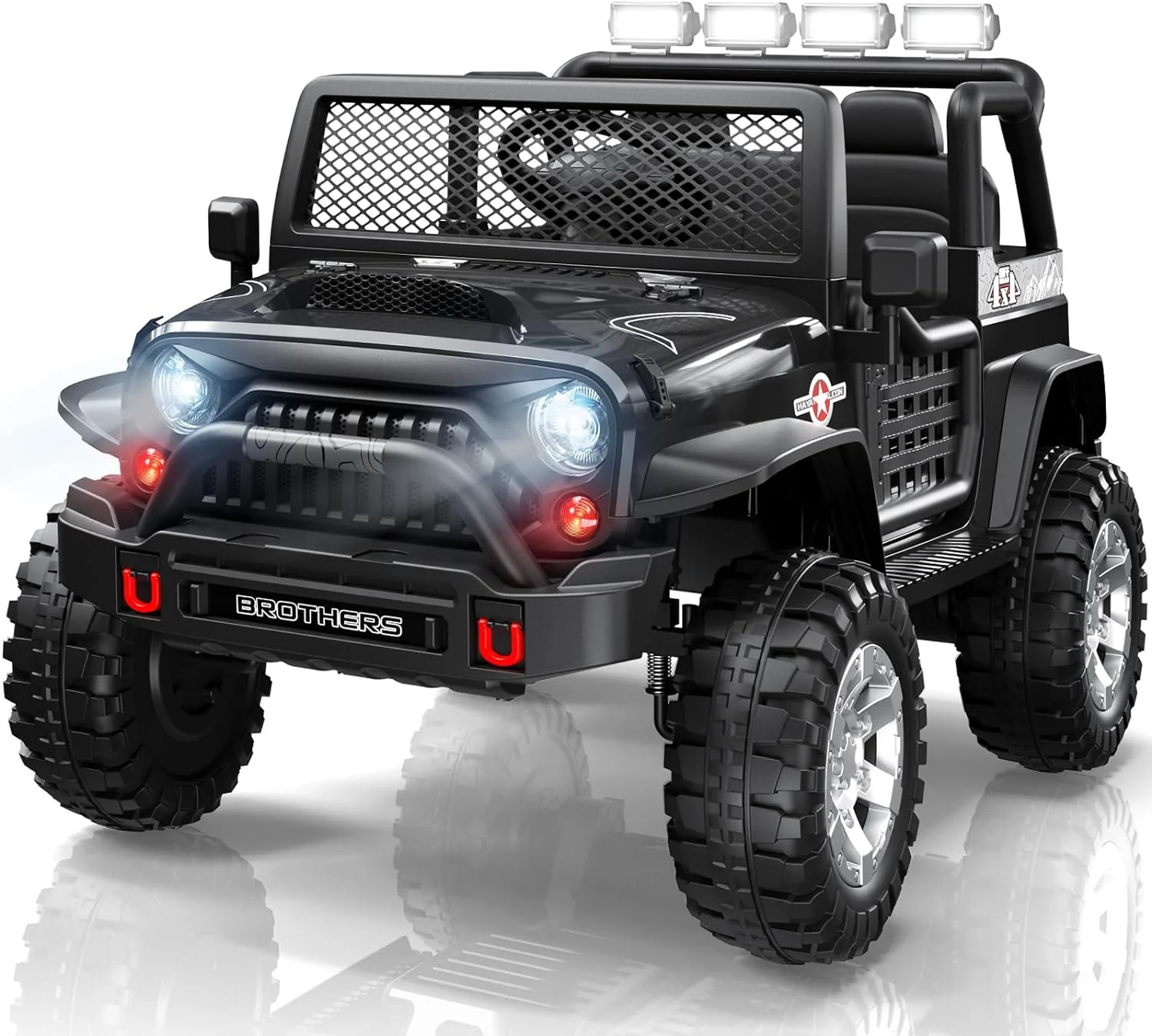 Voiture électrique pour enfants L8, 2 places, 12 V, avec télécommande, suspension 4 roues, haut-parleur Bluetooth, plusieurs modes musicaux, 3 vitesses, lumières LED. Idée cadeau Noël et anniversaire pour les enfants de 3 ans et plus.