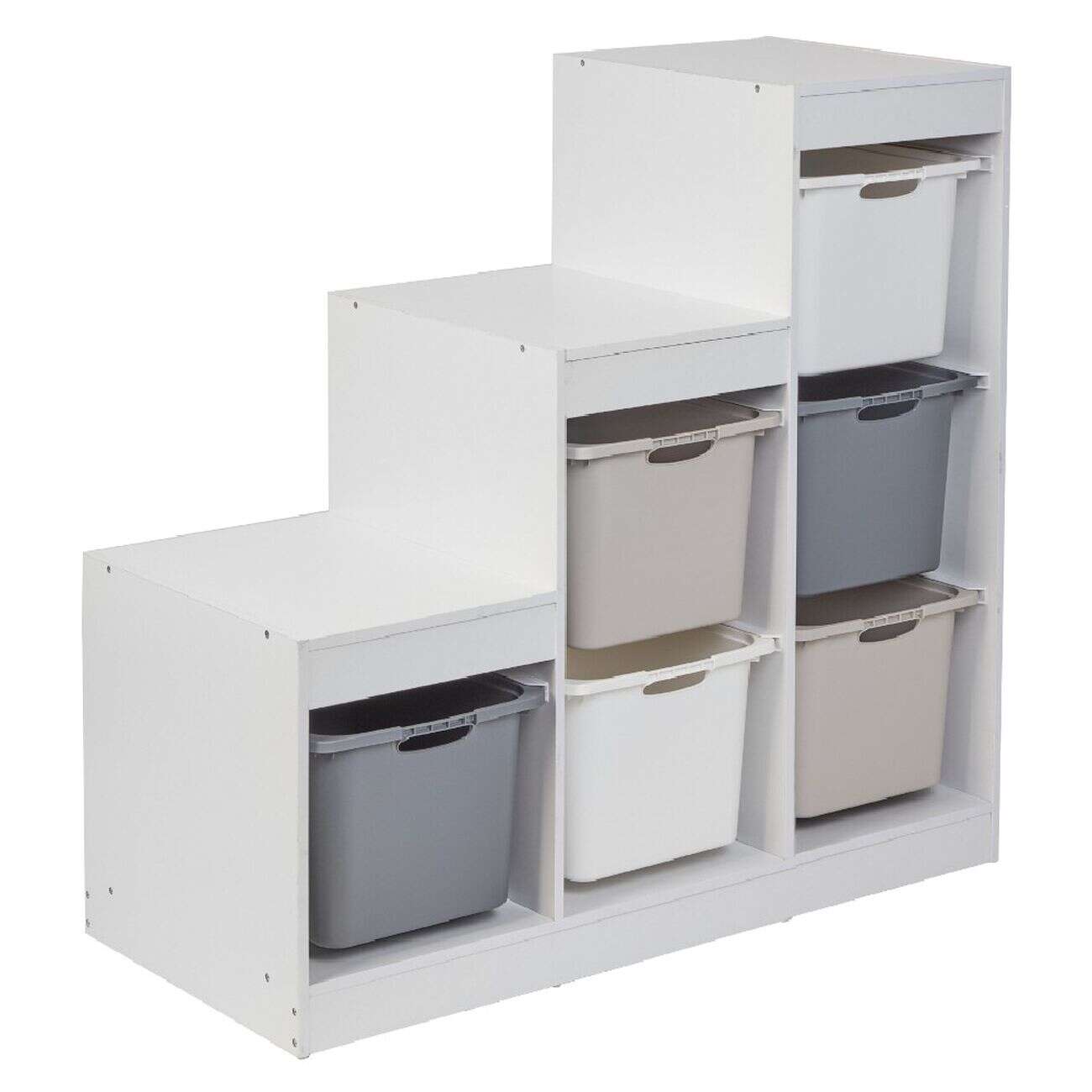 Meuble de rangement casiers escalier bois blanc