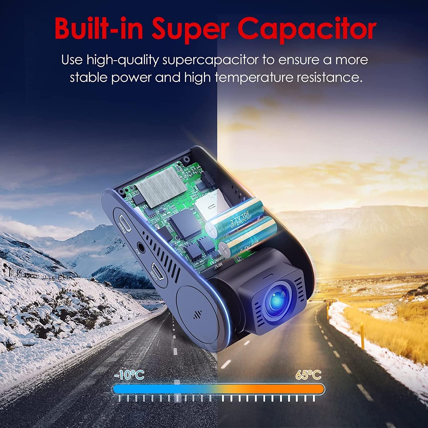 129 Pro Duo 4K Dual Dash Cam 3840 x 2160P Ultra HD 4K Front and 1080P Rear Car WiFi Dash Camera 8MP Sensor GPS, Buffered Parking Mode, G-Sensor, Motion Detection, WDR, Loop Recording