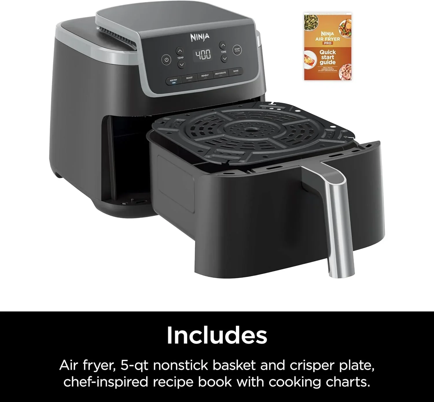 Friteuse à air Ninja Air Fryer Pro 5 pintes 4 en 1 qui permet de frire, cuire, réchauffer et déshydrater