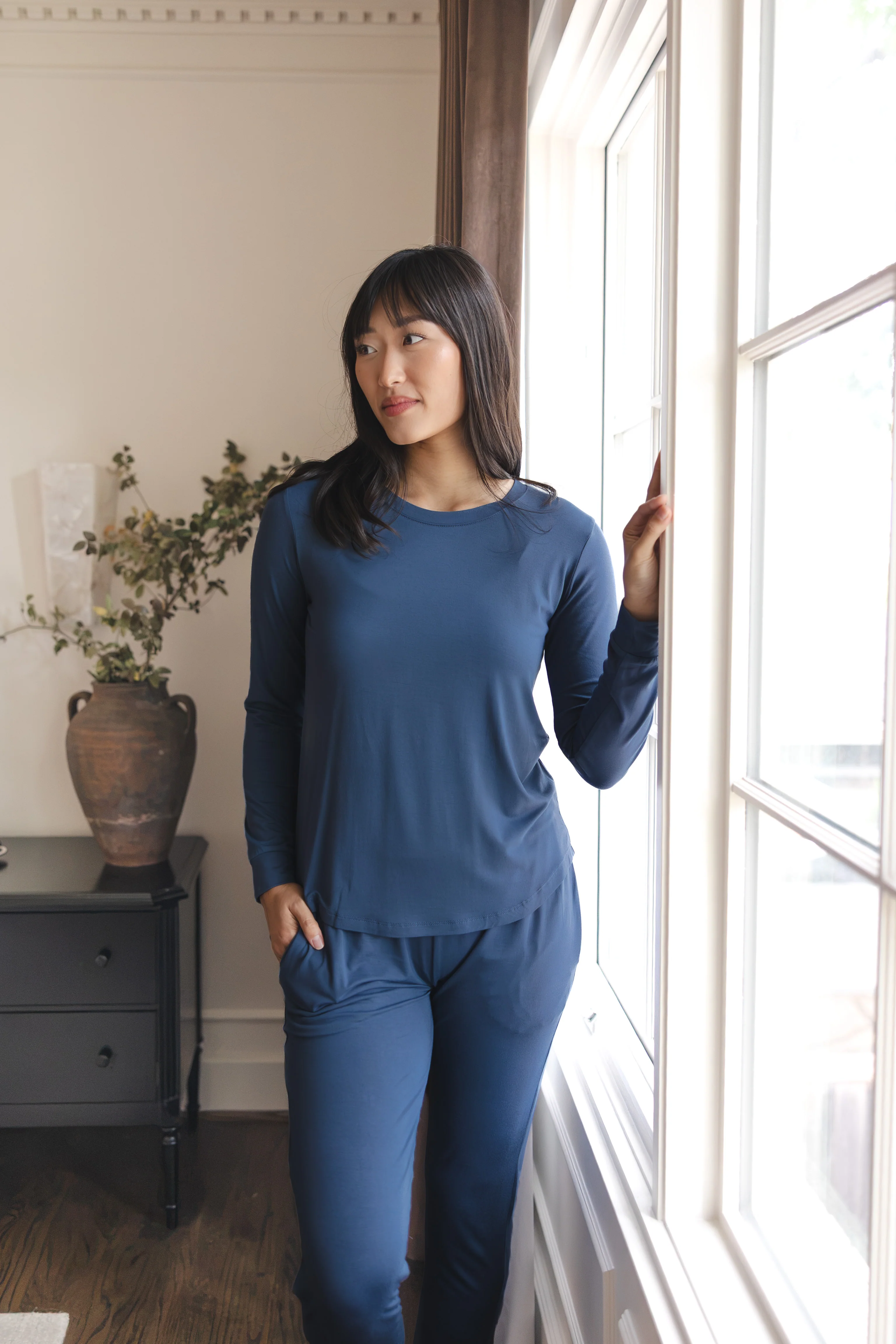 Women's Jogger Pajama Set in Oxford