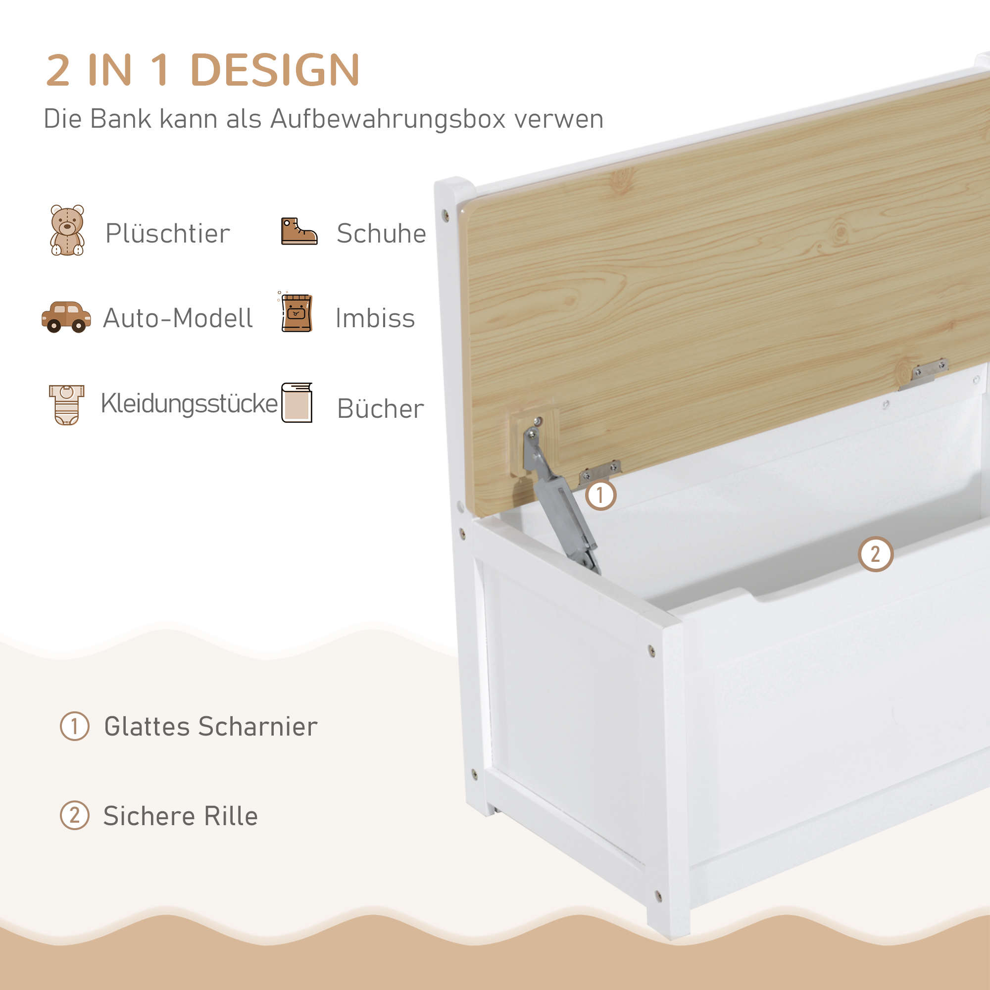 HOMCOM 4-delige kinderzitgroep kindertafel kinderstoel kinderbank kindermeubel naturel